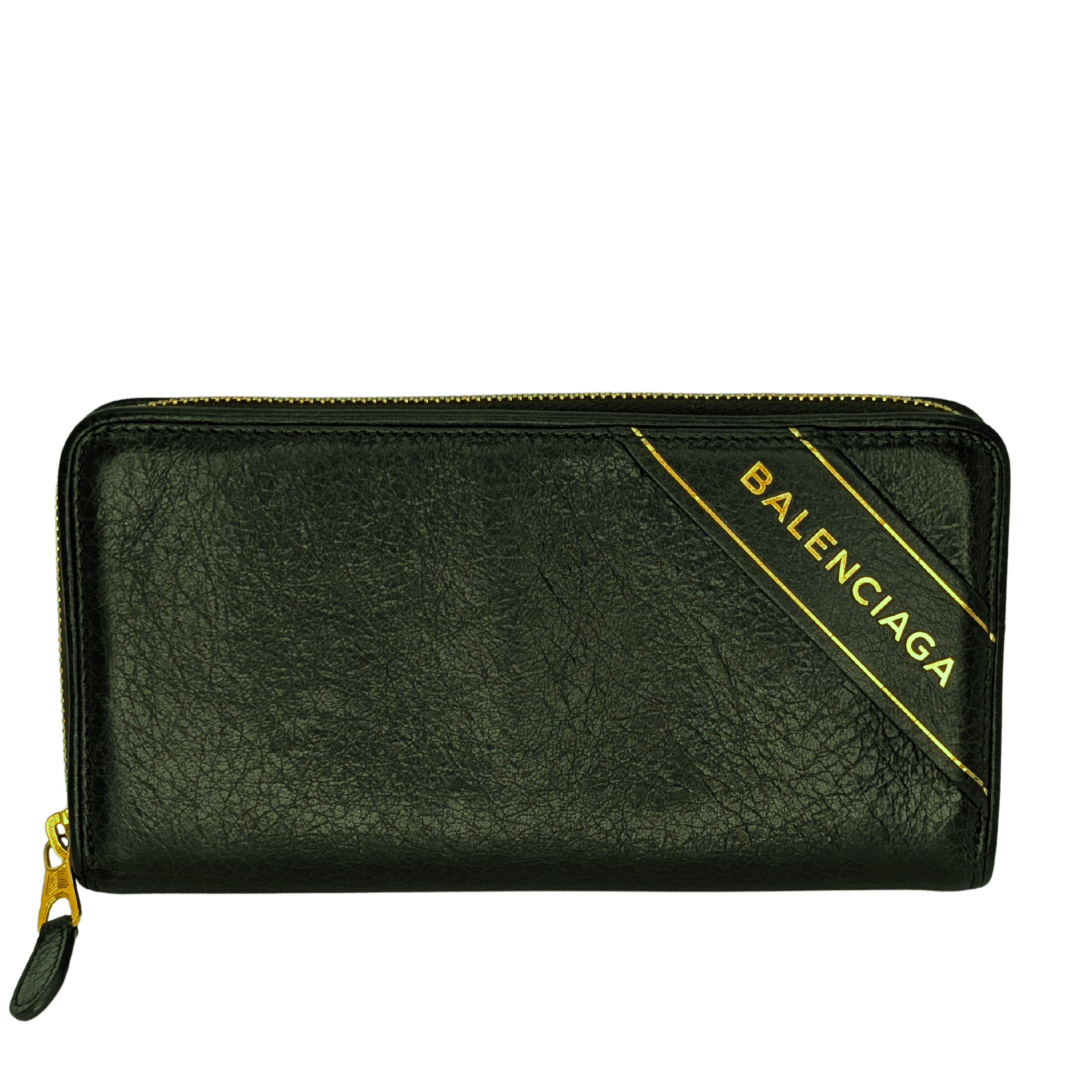 Balenciaga Zip Around Long Wallet Olive Green