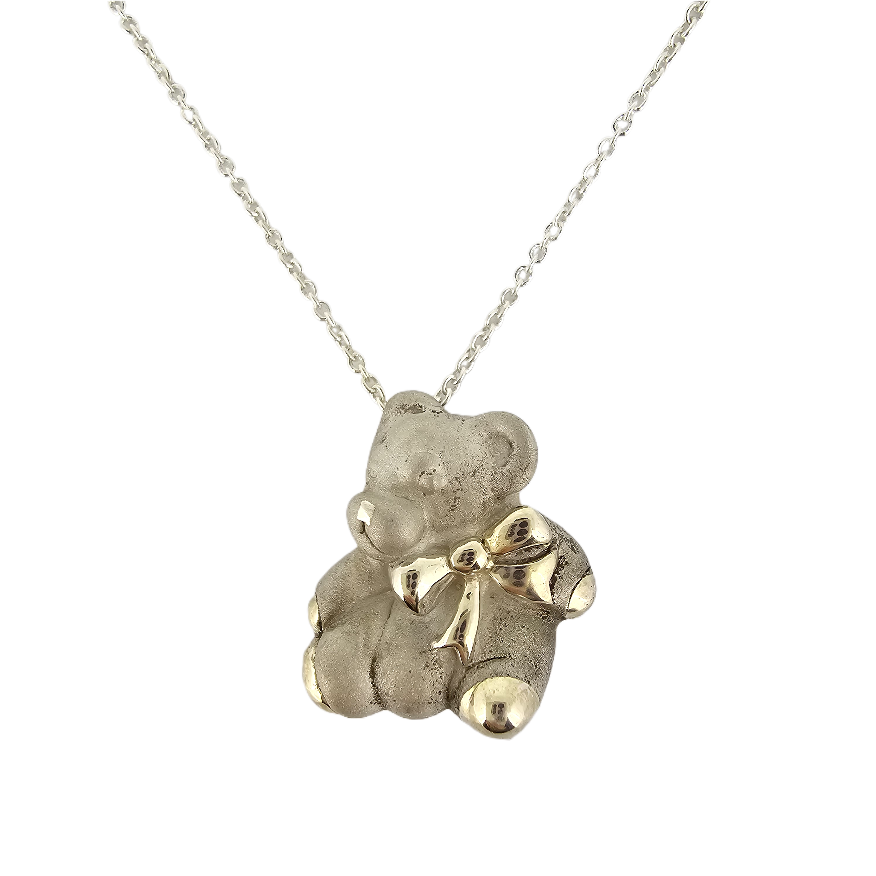 Tiffany & Co. Sterling Silver Teddy Bear Necklace