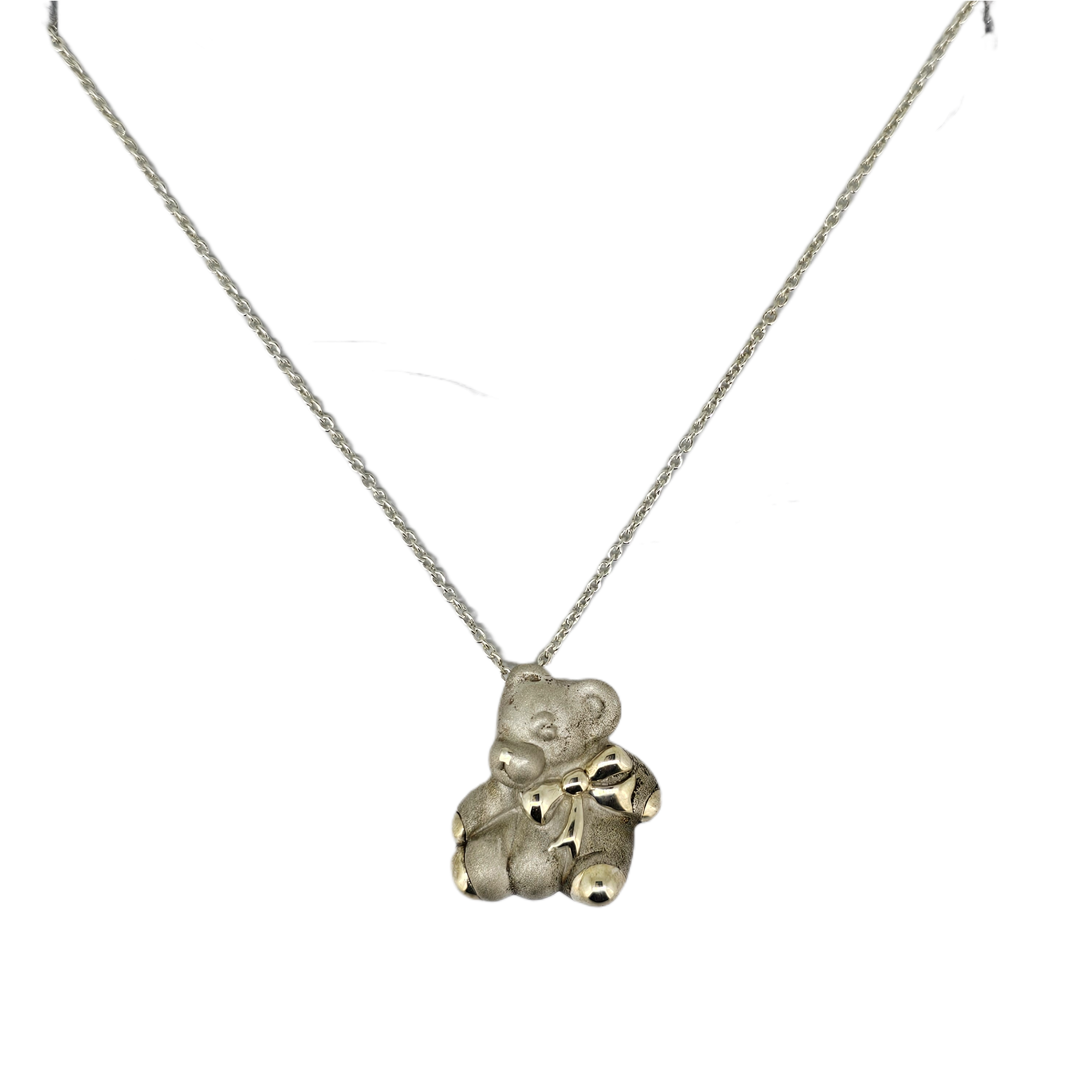 Tiffany & Co. Sterling Silver Teddy Bear Necklace