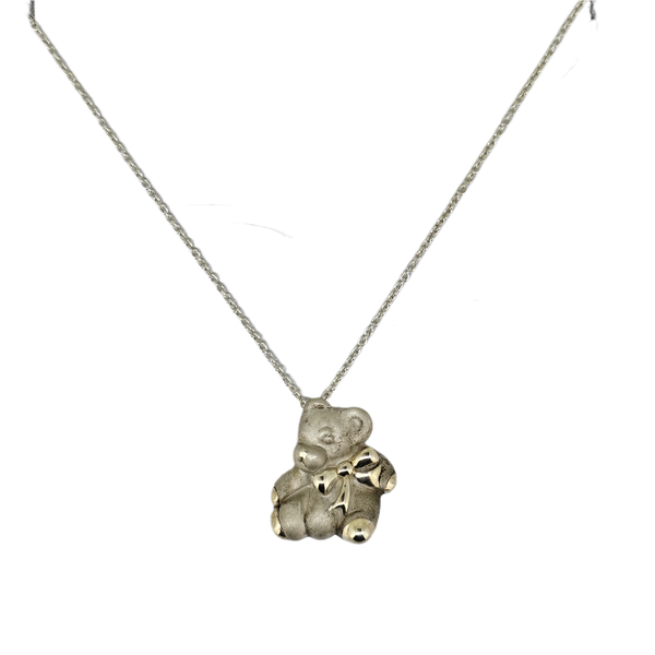 Tiffany & Co. Sterling Silver Teddy Bear Necklace