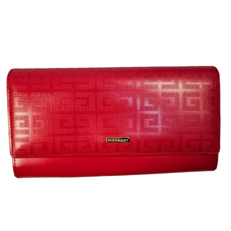 Givenchy Red Leather Long Wallet