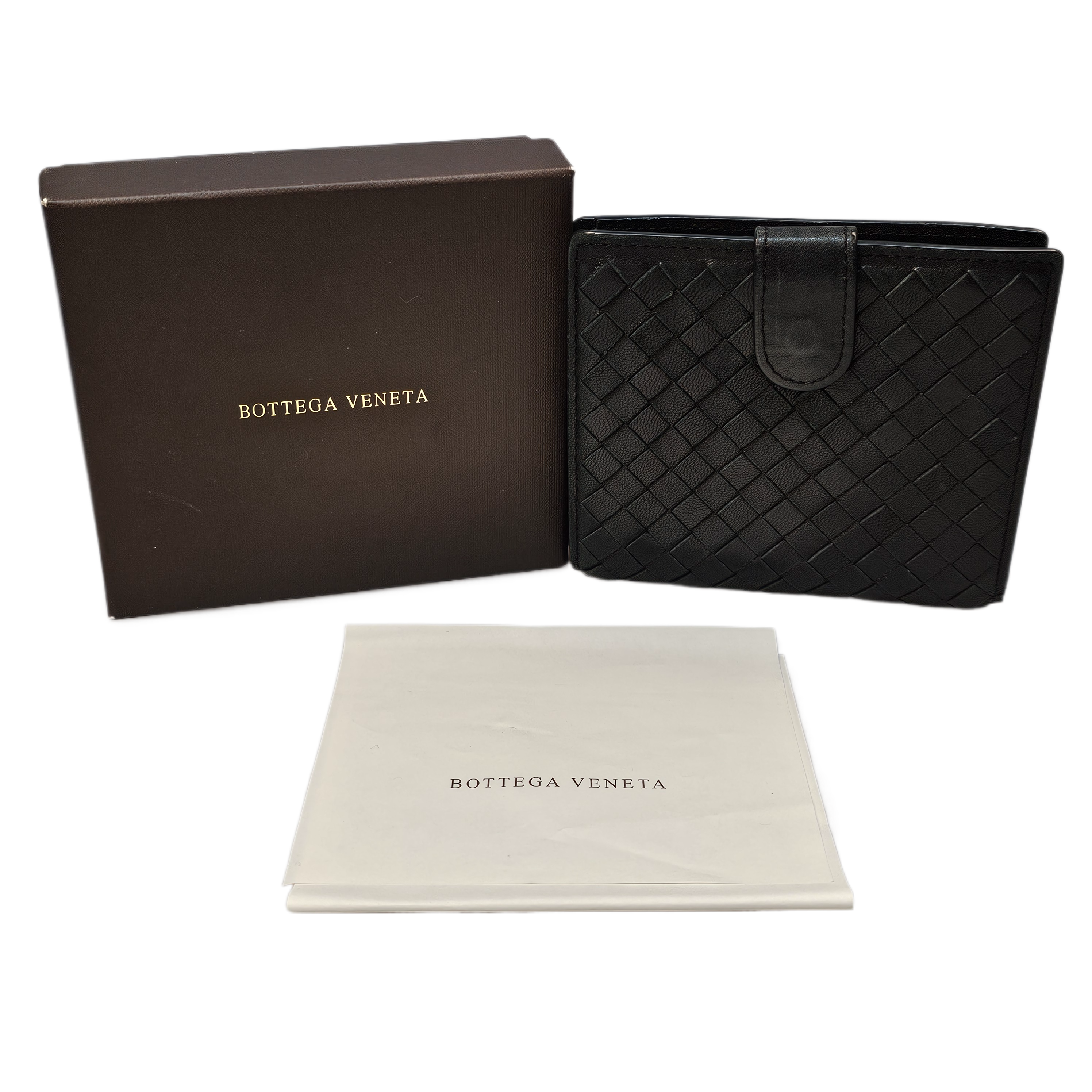 Bottega Veneta Intrecciato Black Leather Wallet