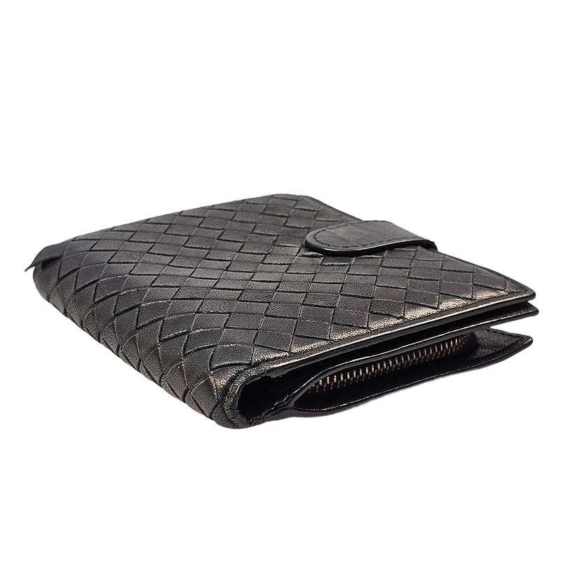 Bottega Veneta Intrecciato Black Leather Wallet