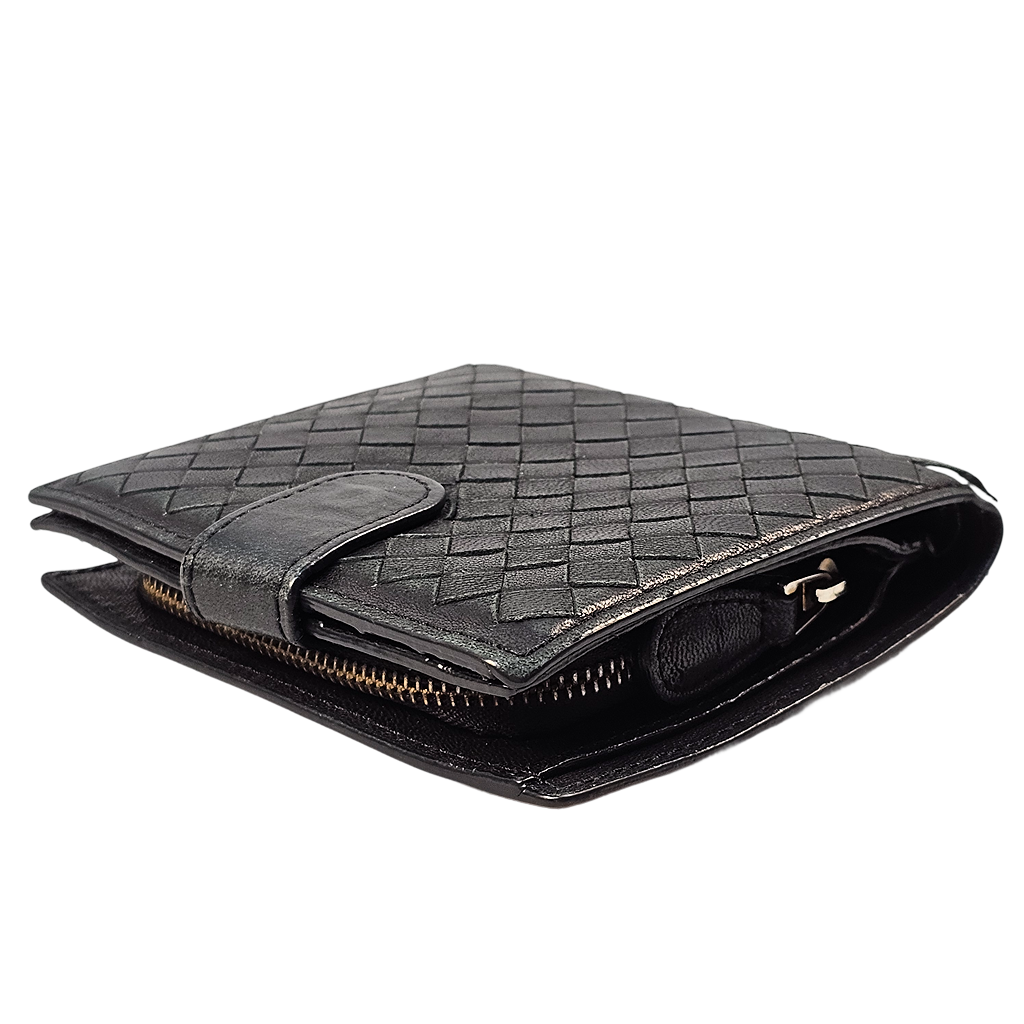 Bottega Veneta Intrecciato Black Leather Wallet