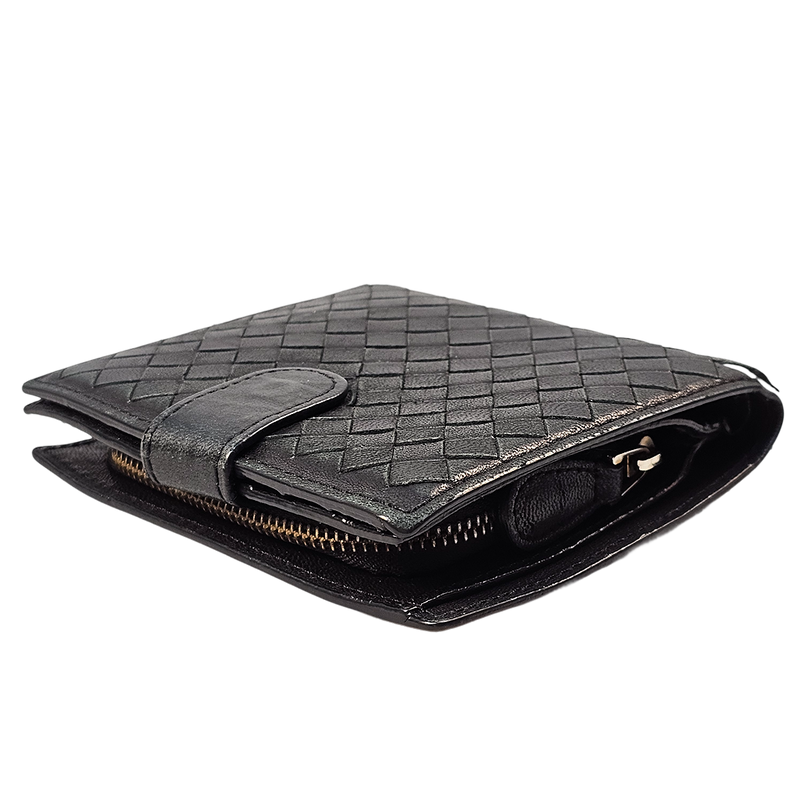 Bottega Veneta Intrecciato Black Leather Wallet