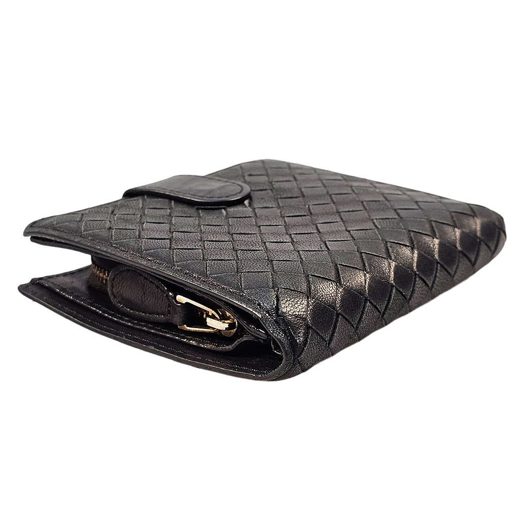 Bottega Veneta Intrecciato Black Leather Wallet