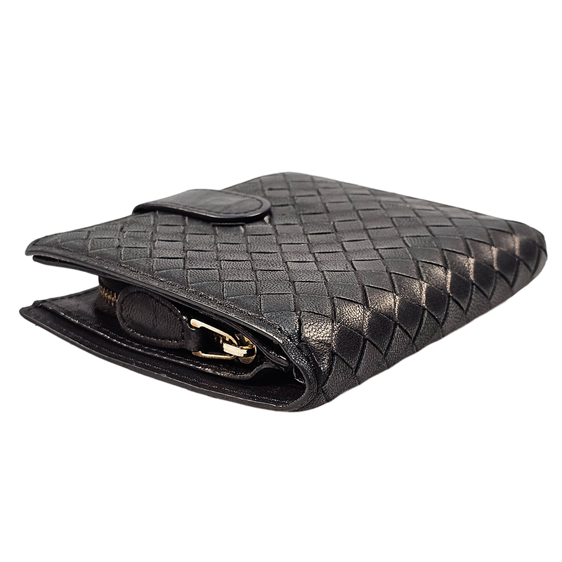 Bottega Veneta Intrecciato Black Leather Wallet