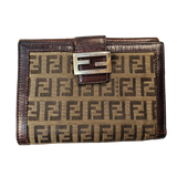 Fendi Monogram Leather & Canvas Wallet