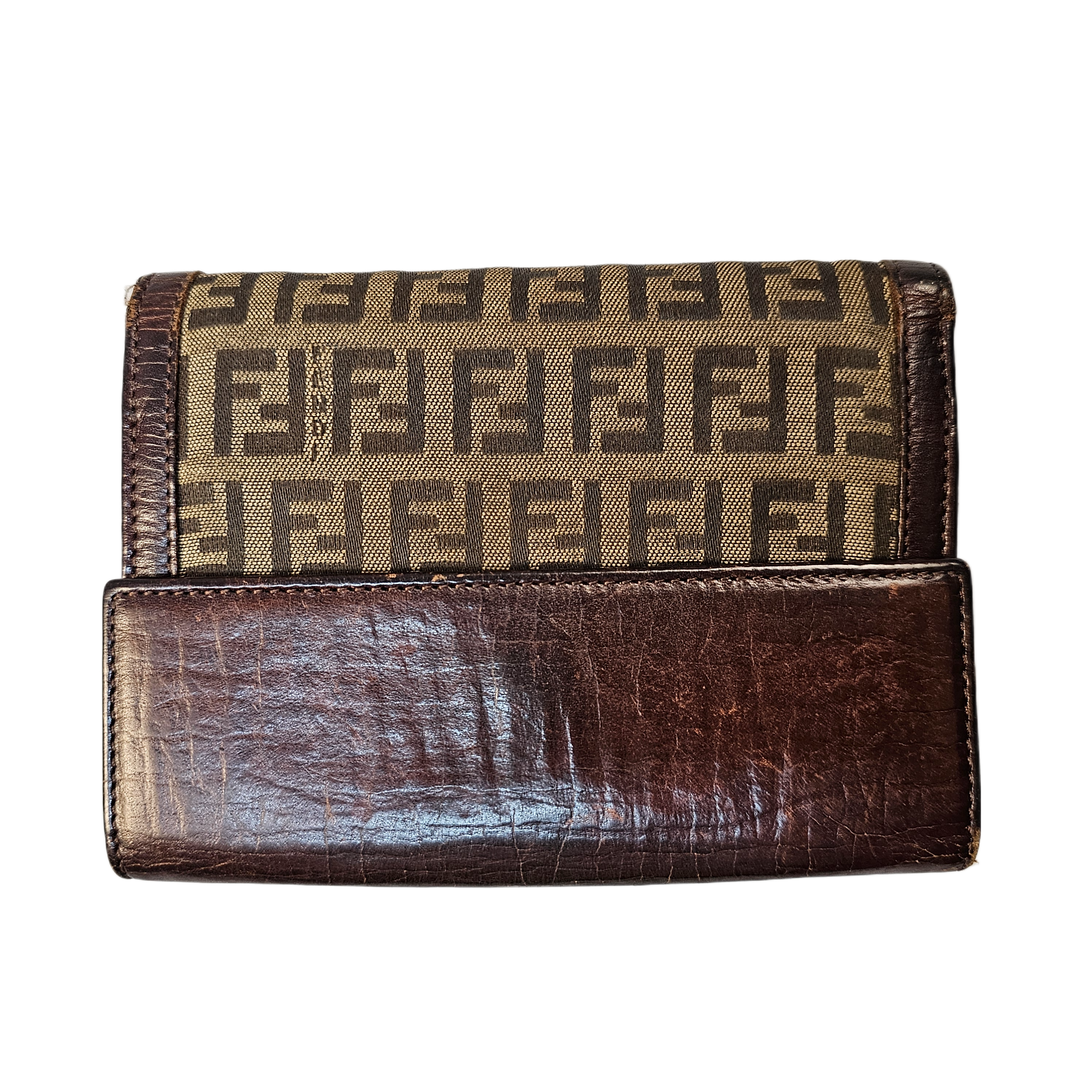 Fendi Monogram Leather & Canvas Wallet