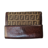 Fendi Monogram Leather & Canvas Wallet