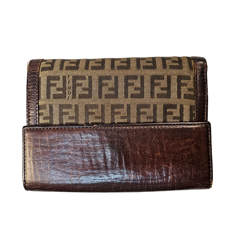 Fendi Monogram Leather & Canvas Wallet