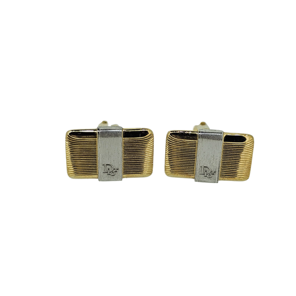 Dior Metal Gold-tone & Silver Cufflinks