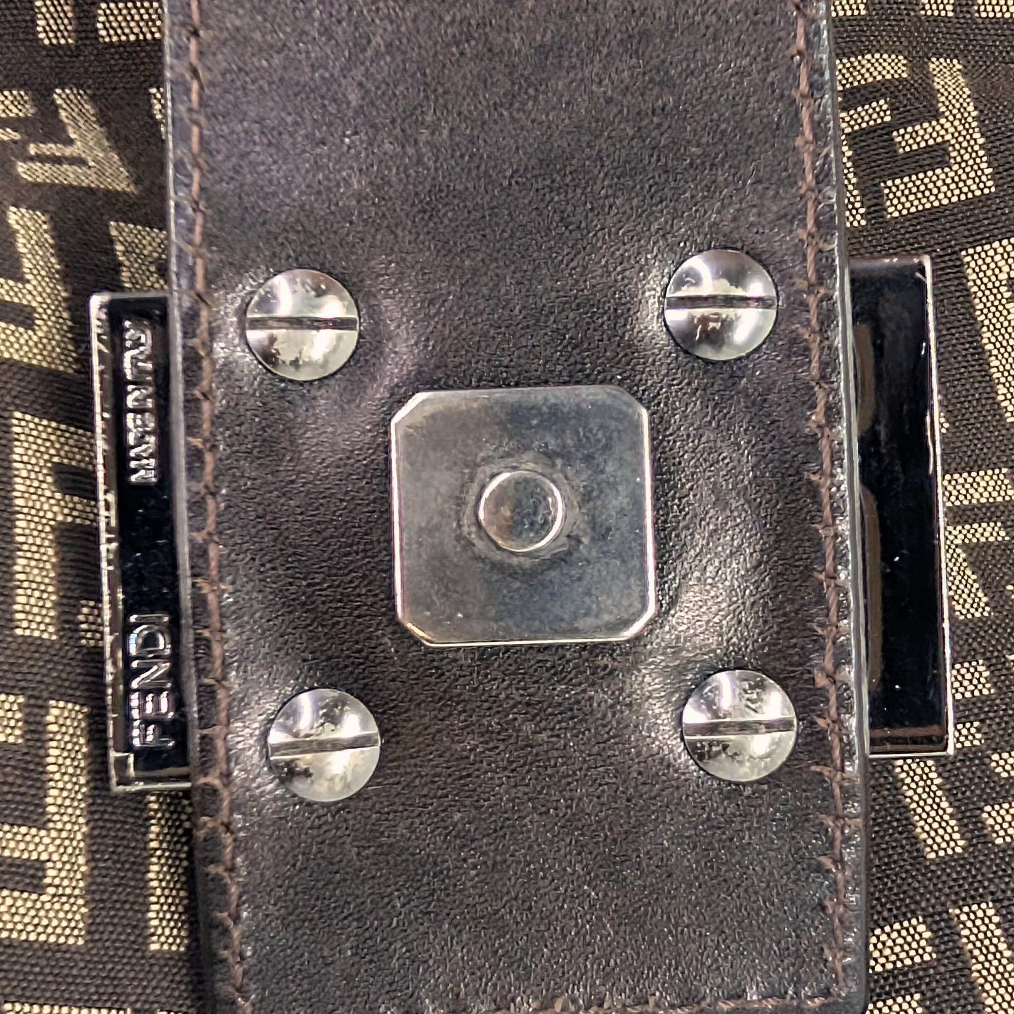 Fendi Zucchino Mamma Canvas Shoulder Bag