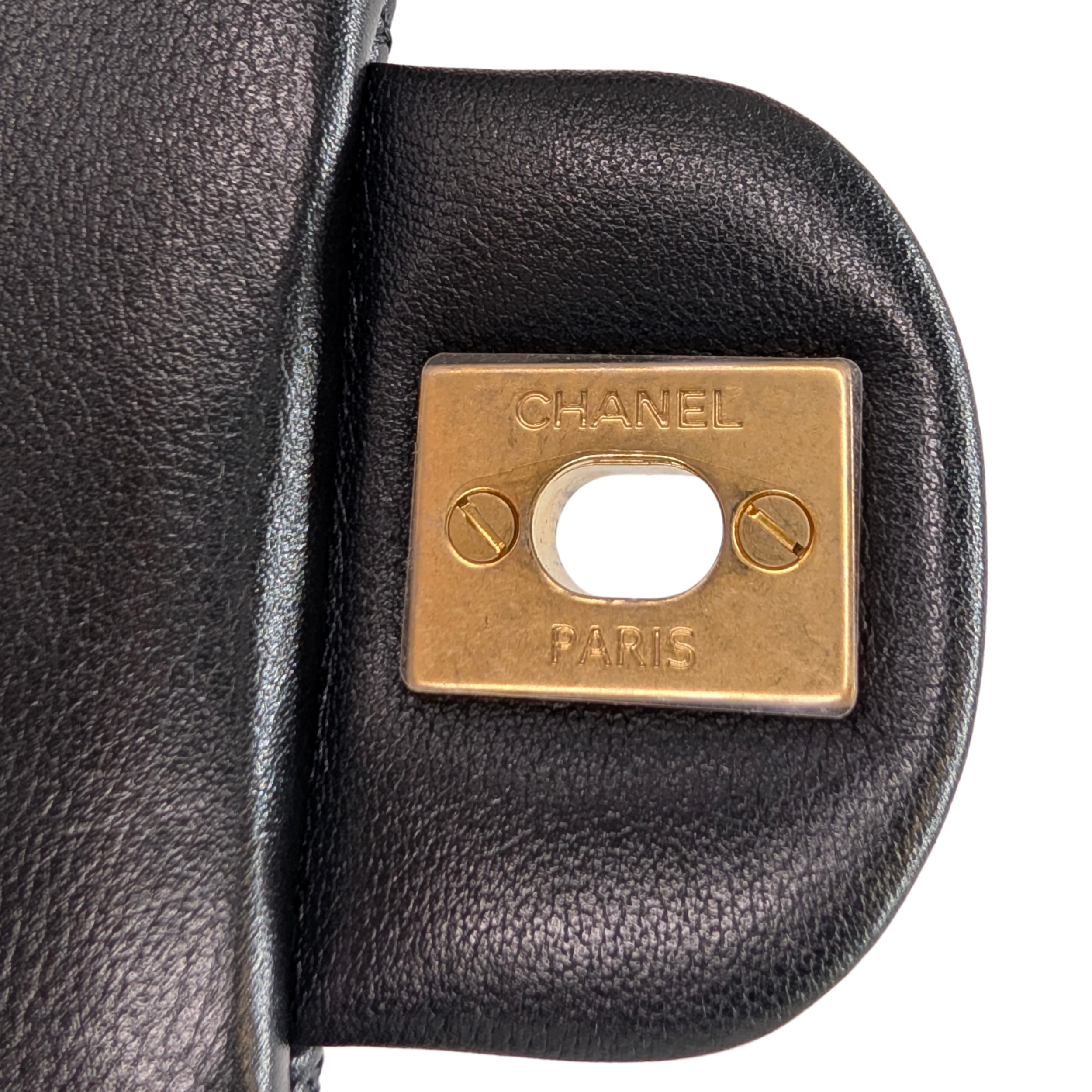Chanel Top Handle Flap Tweed & Lambskin Bag GHW Black