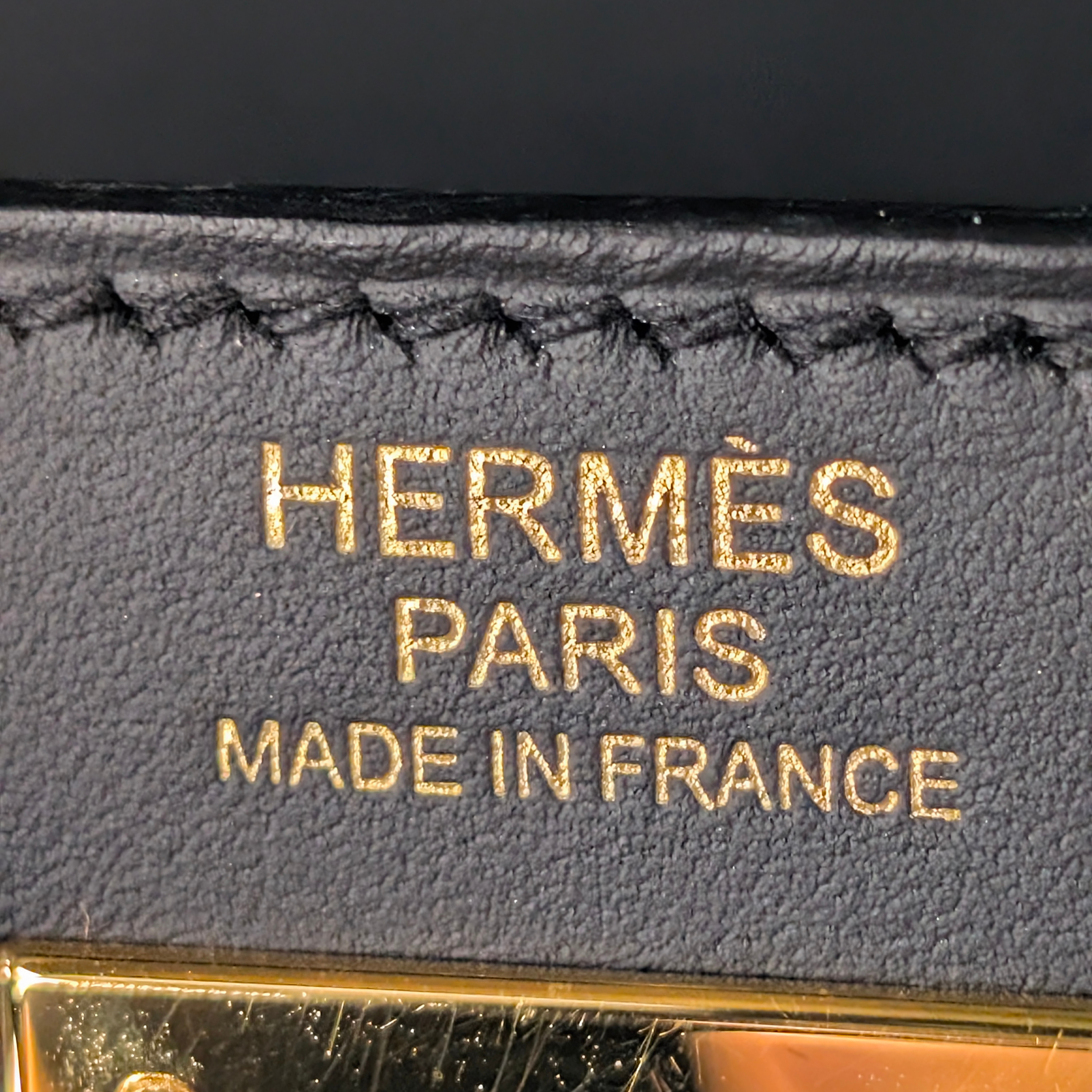 Hermes Kelly 32 Sellier Sombrero Box Leather GHW Matte Black X Stamp