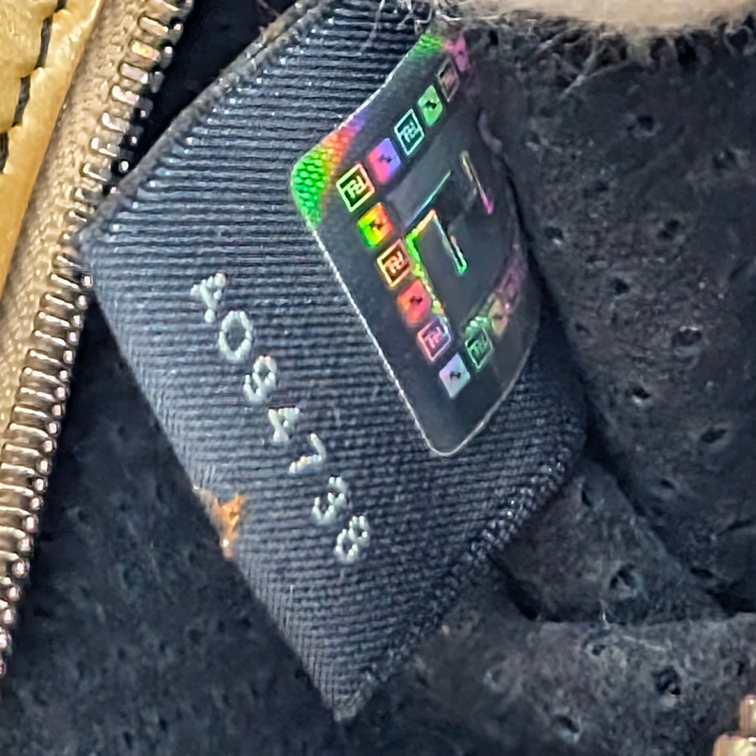 Fendi Perforated Patent Leather De Jour Tote Bag Gold