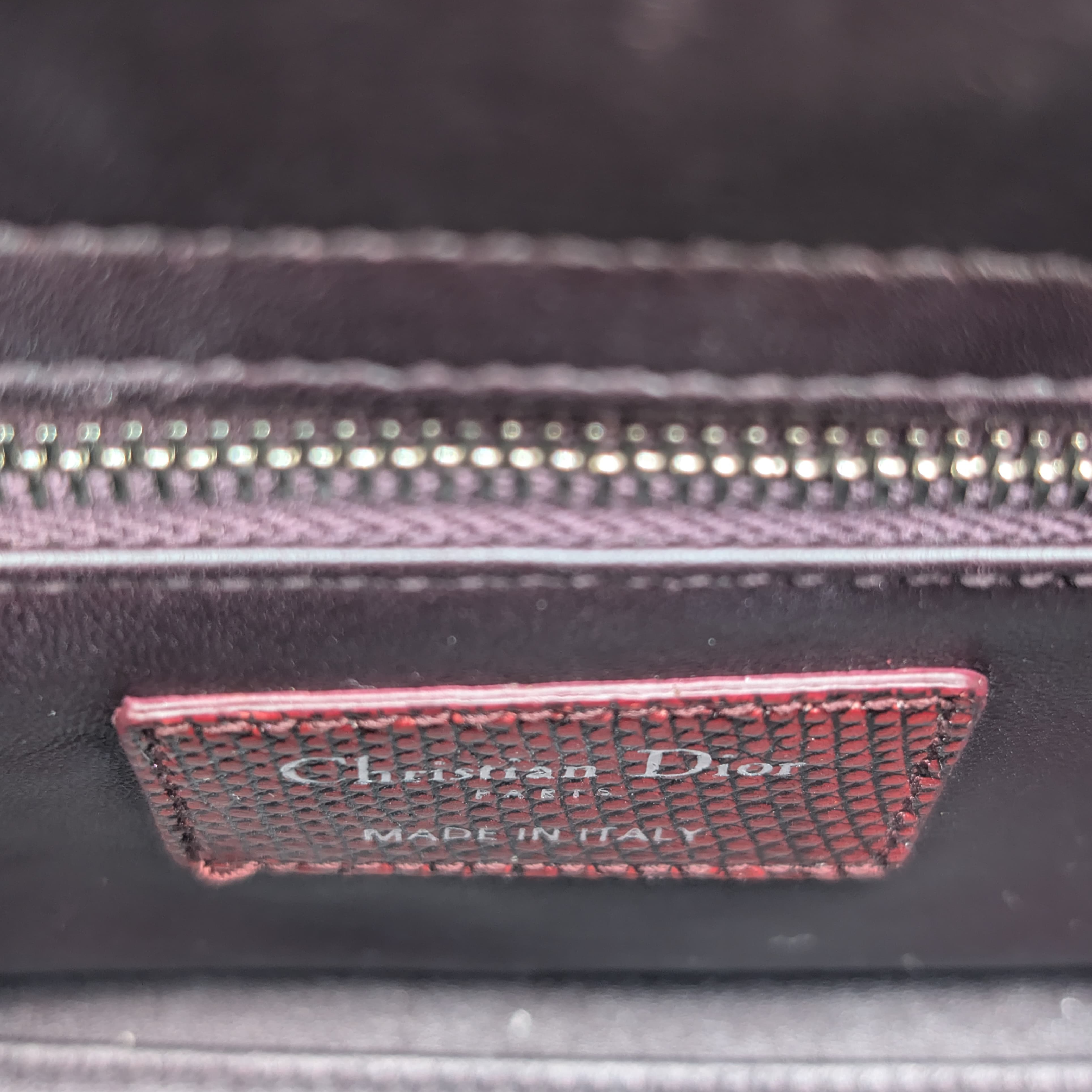 Christian Dior Mini Lady Dior Python Burgundy