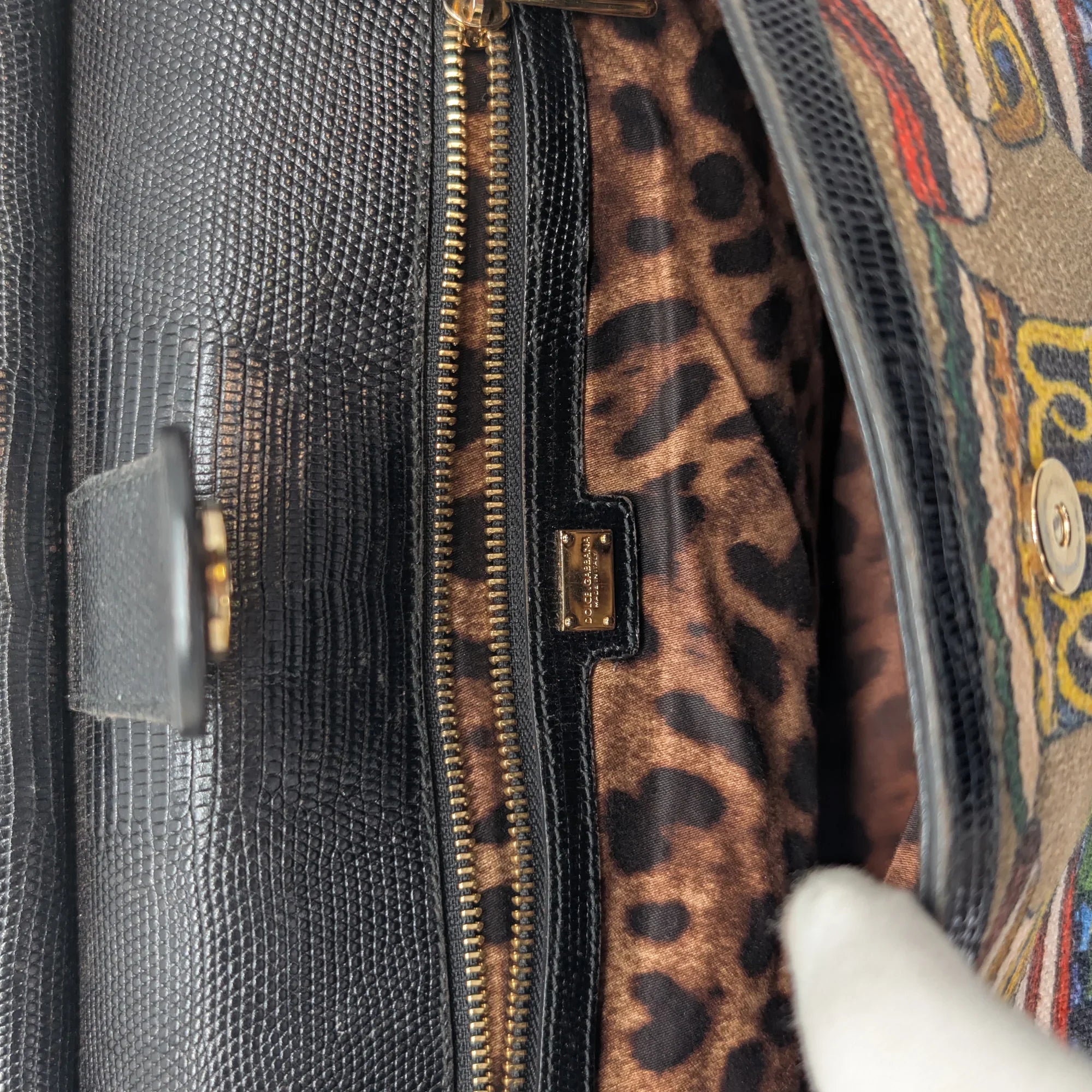 Dolce & Gabbana Sicily Handbag Floral/Black - Lost Designer