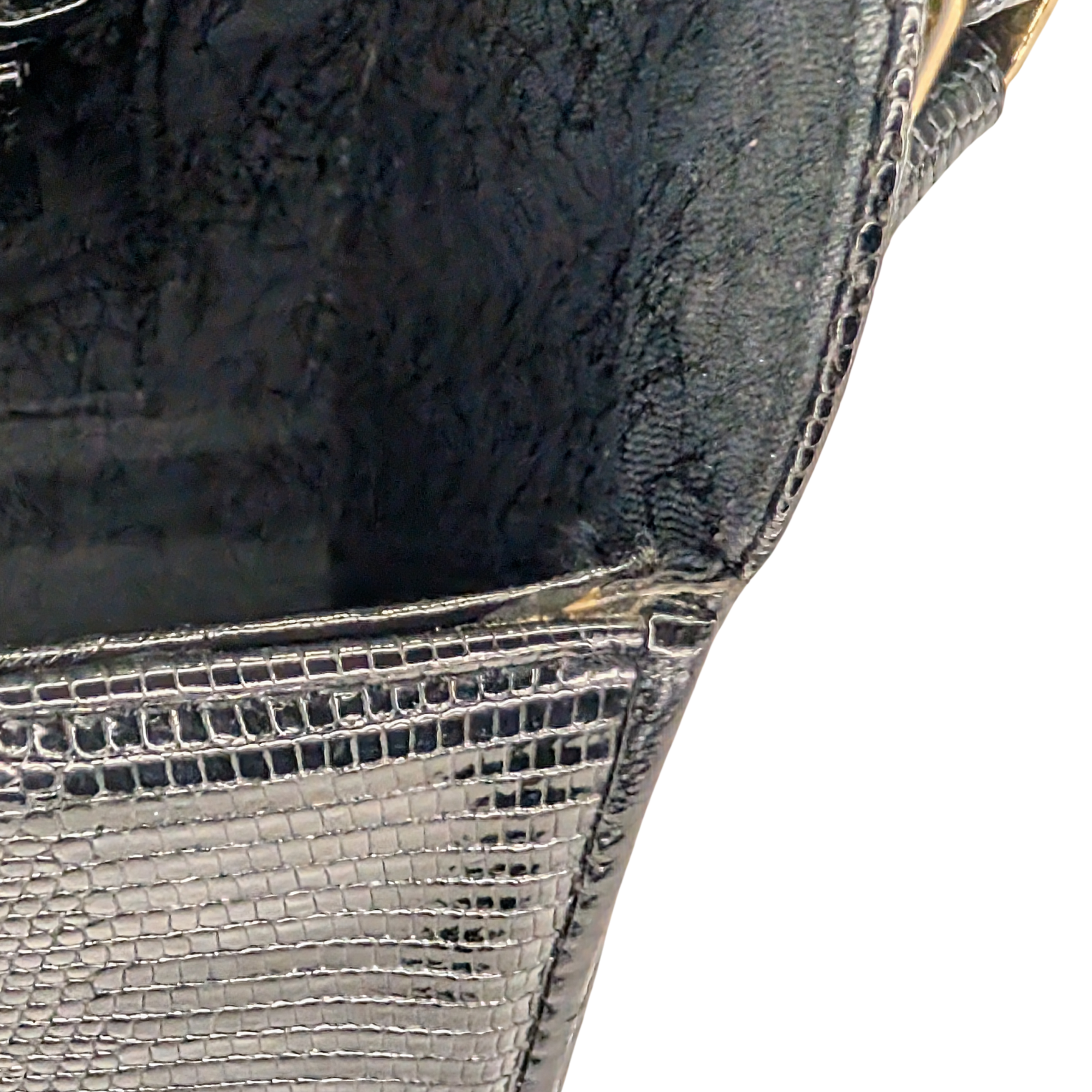 Saint Laurent Black Lizard Embossed Crossbody/Shoulder Bag