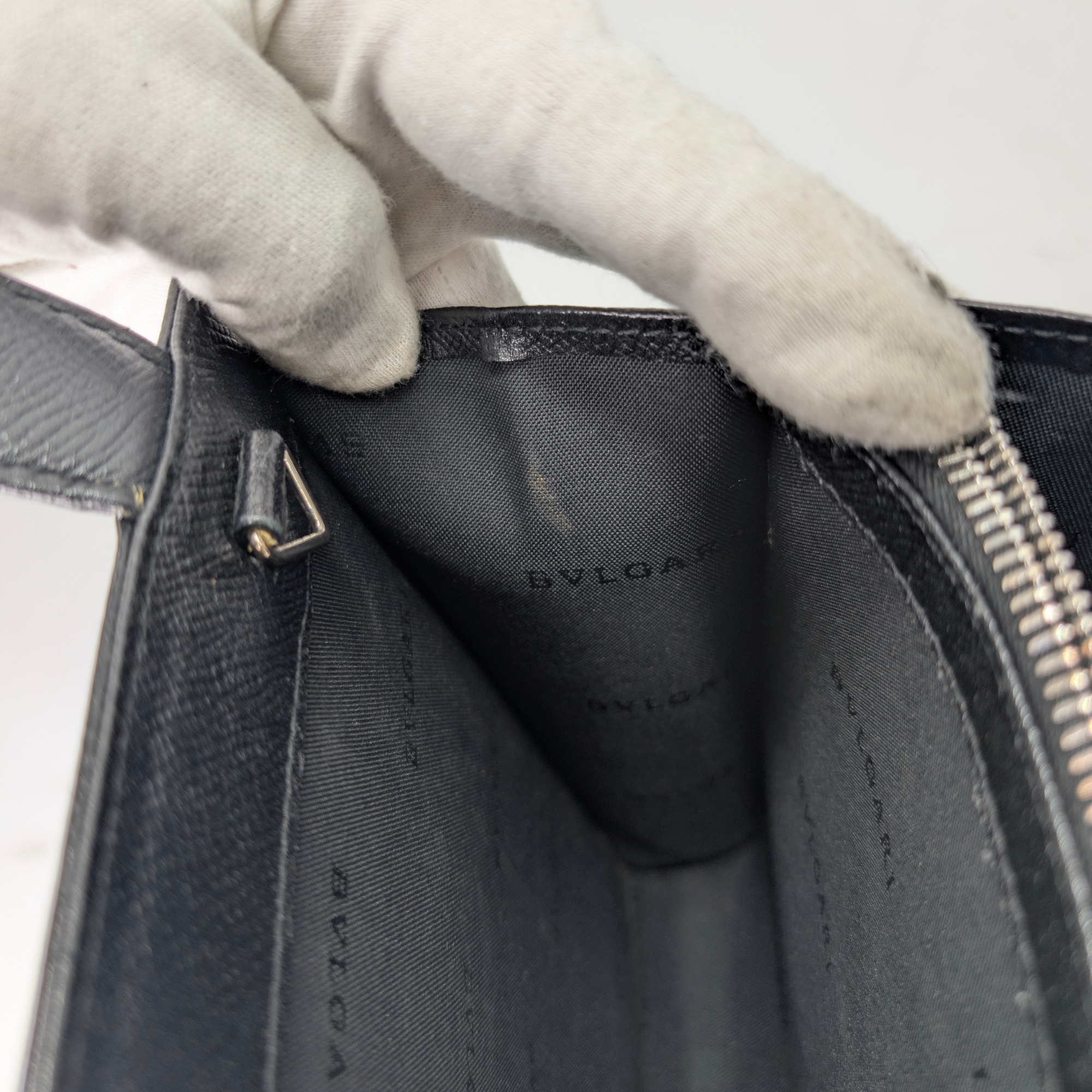 Bvlgari Leather Shoulder Bag Black