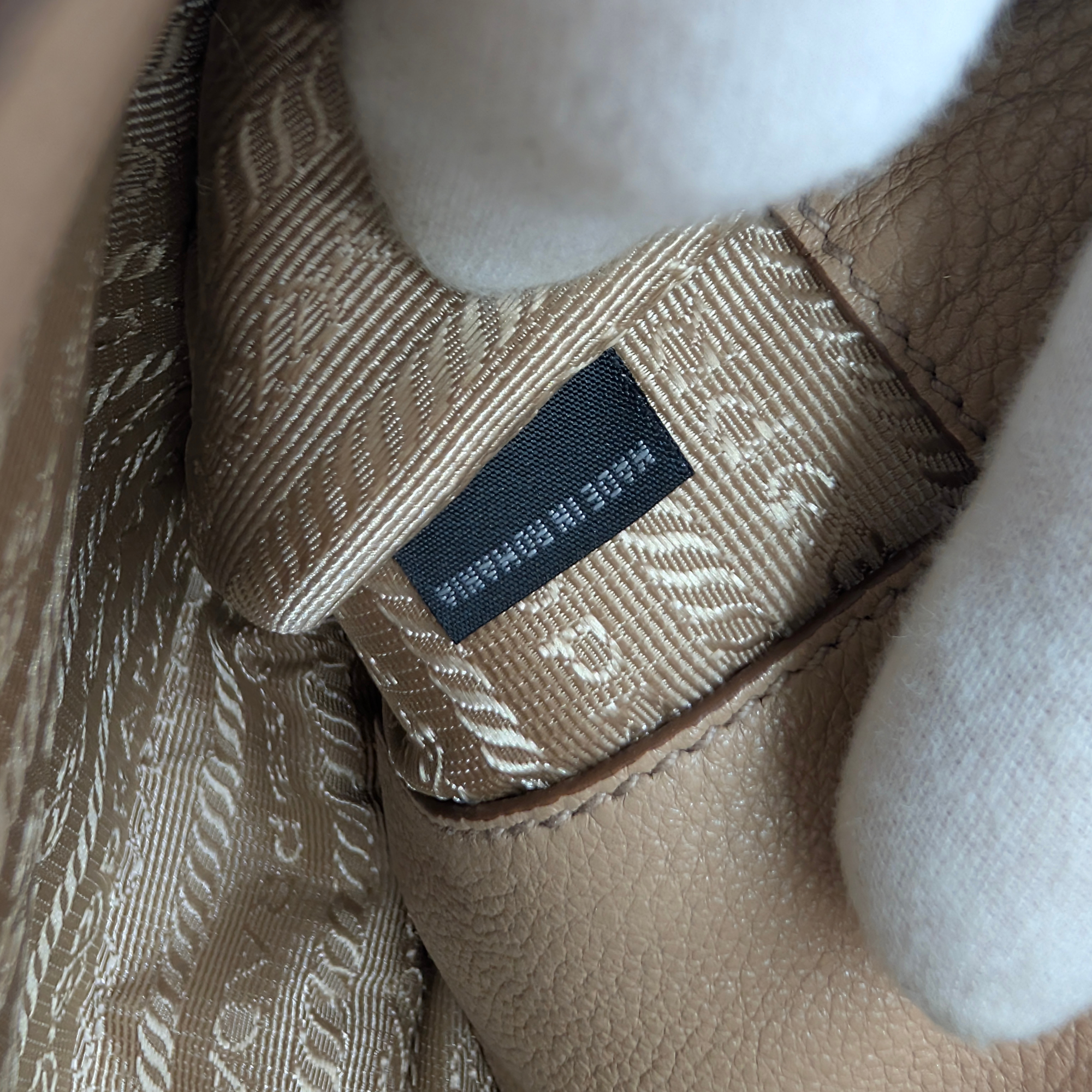 Prada Vitello Daino Leather Crossbody Bag Beige