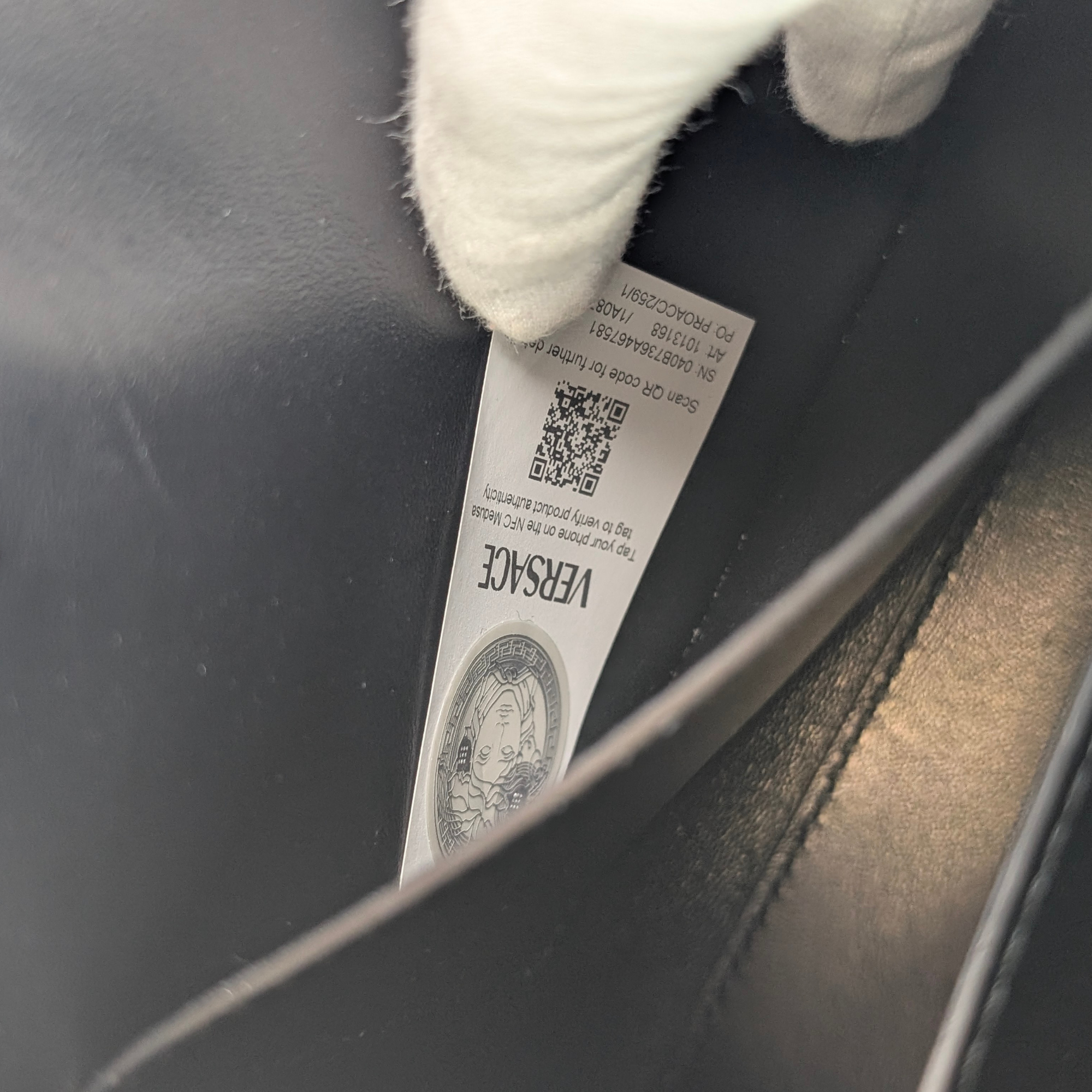 Versac Croc-Effect Medusa '95 Tote Bag Black