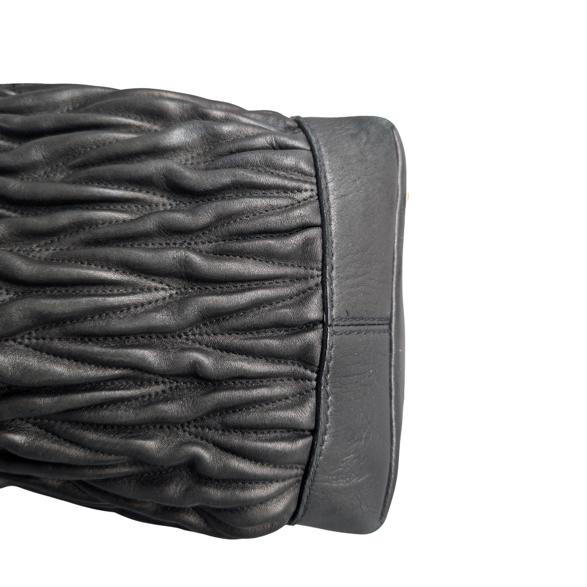 Miu Miu Matelasse Tote Bag Black - Lost Designer