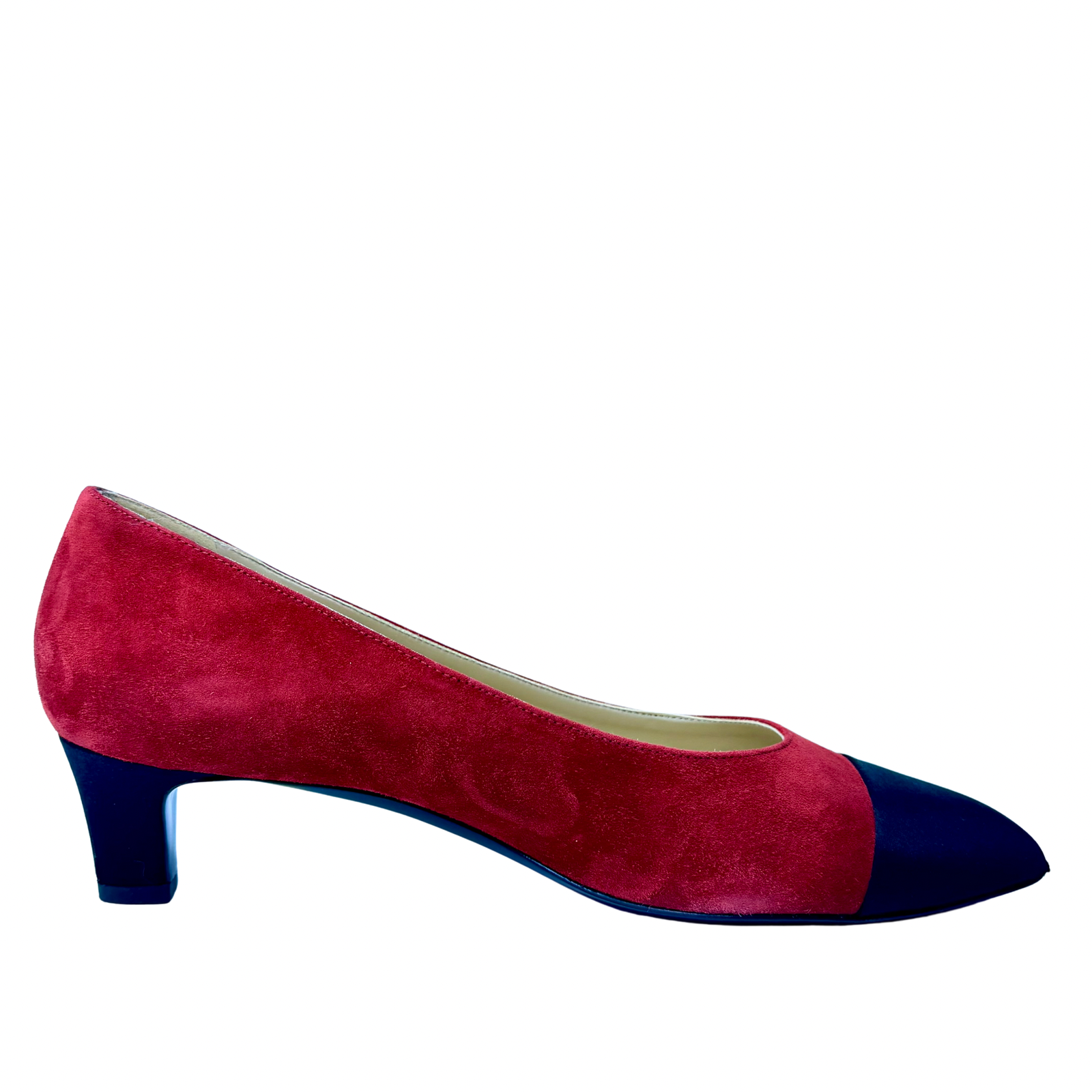 Chanel Suede Satin Cap Toe Gabrielle Ballerina Heels – Size 36.5
