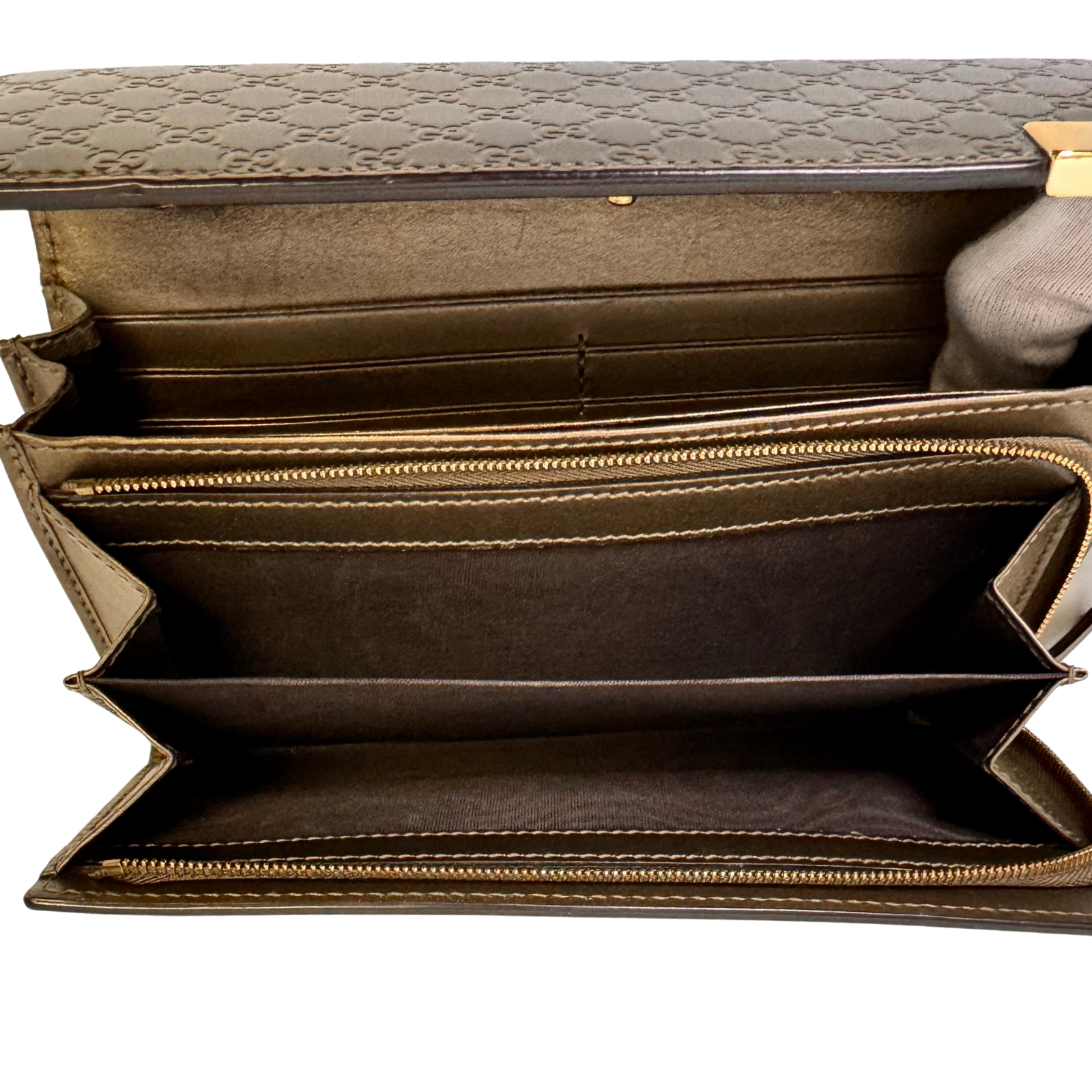 Gucci Leather Wallet on Chain Metallic Silver-Bronze