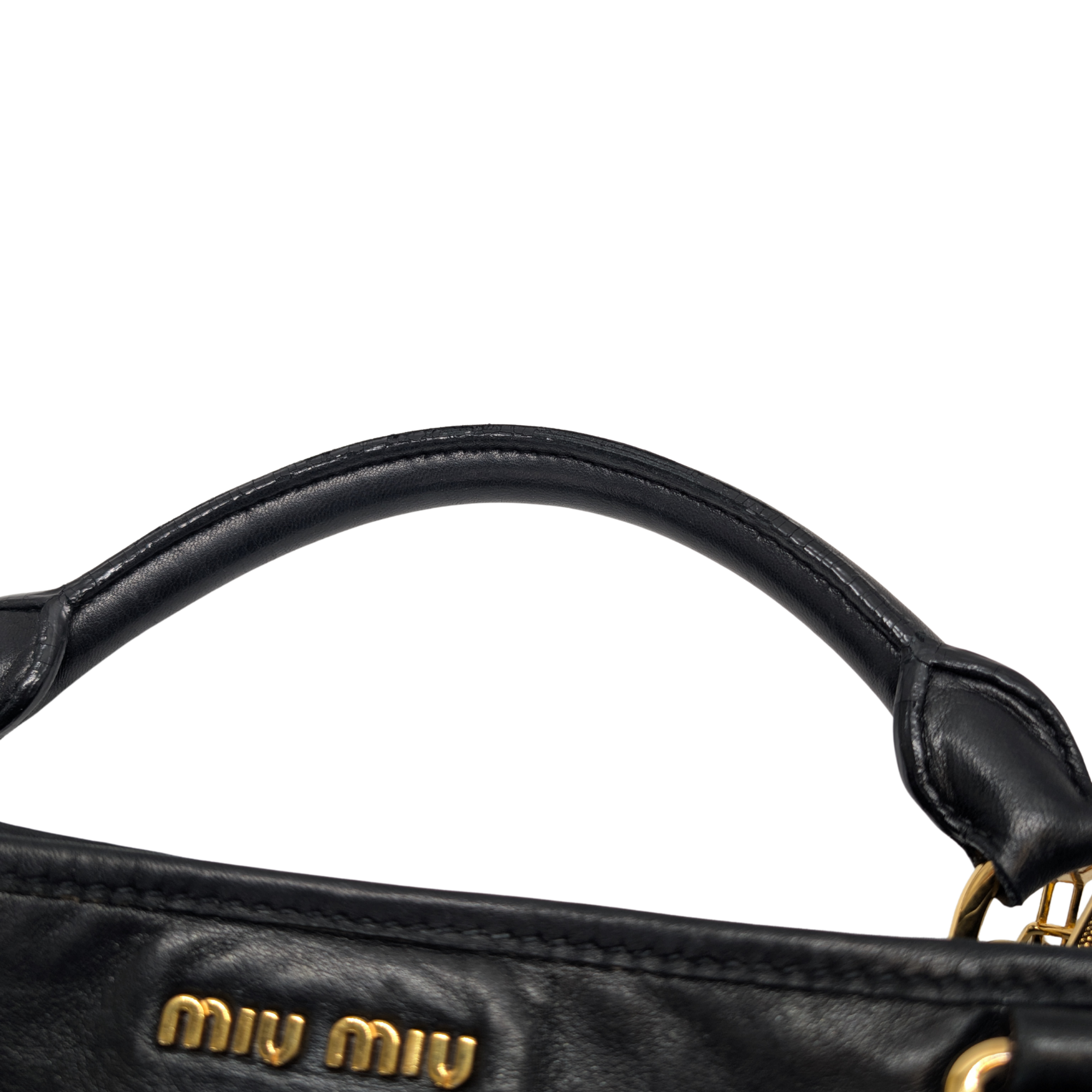 Miu Miu Matelasse Tote Bag Black - Lost Designer
