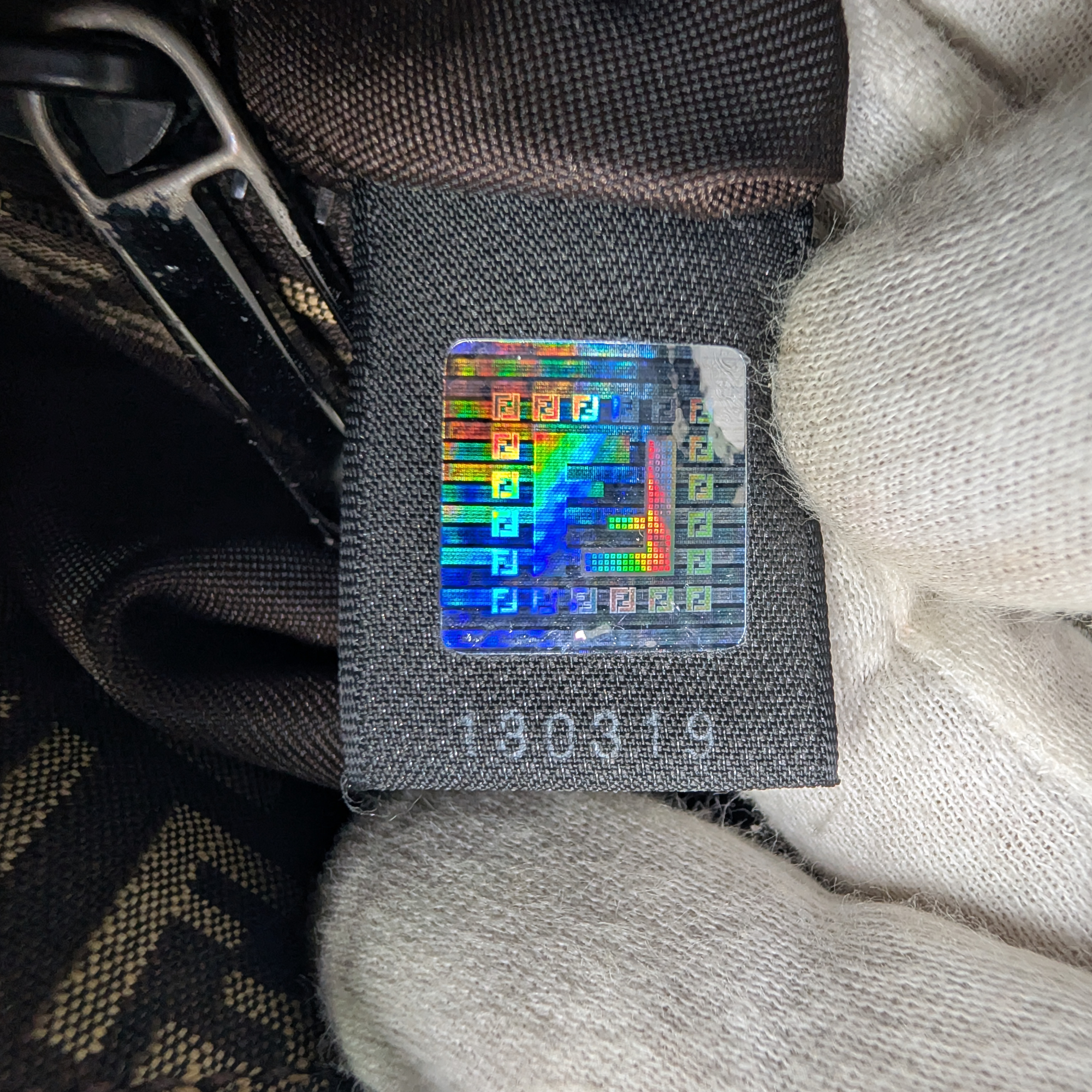 Fendi Zucchino Mamma Canvas Shoulder Bag