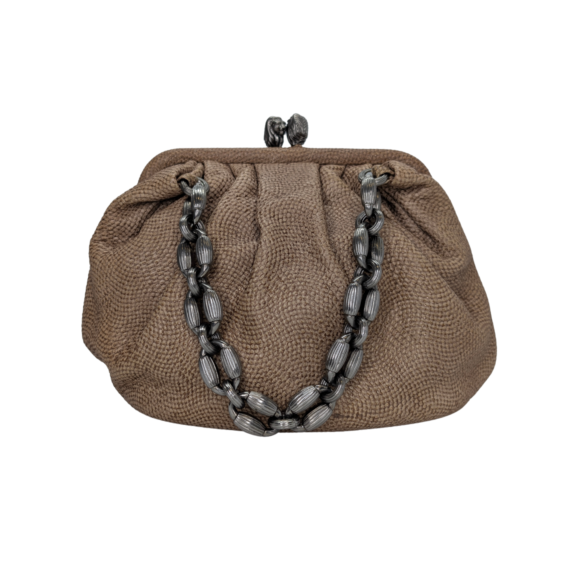 Bvlgari Lizard Skin Handbag Beige