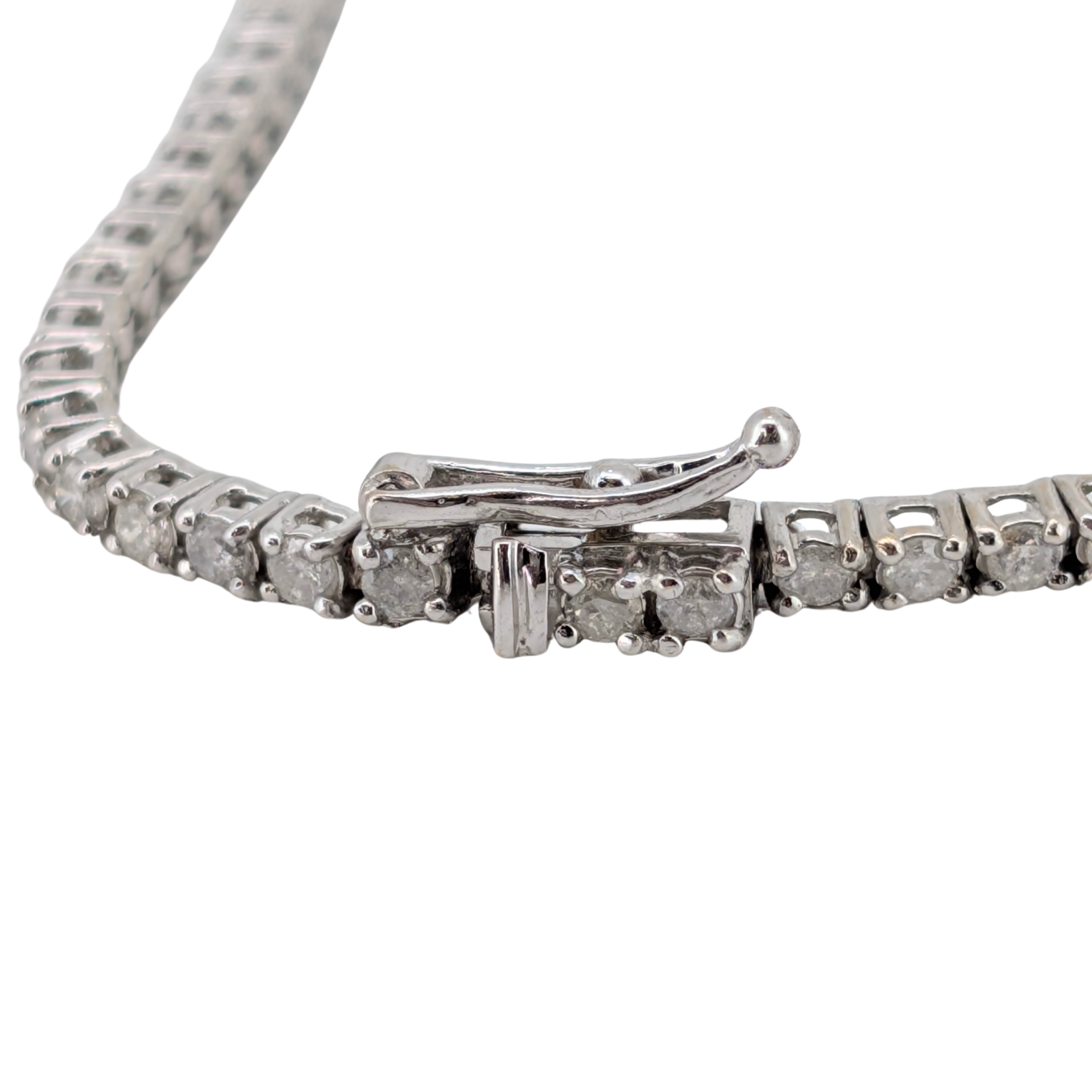2.00Ct Natural Diamond Tennis Bracelet In 18K White Gold