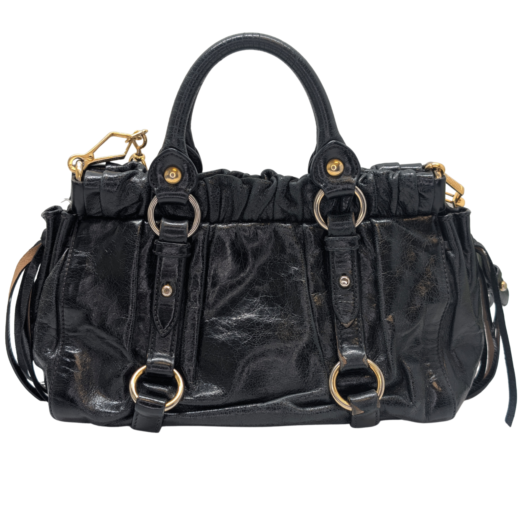 Miu Miu Vitello Crossbody Bag Black