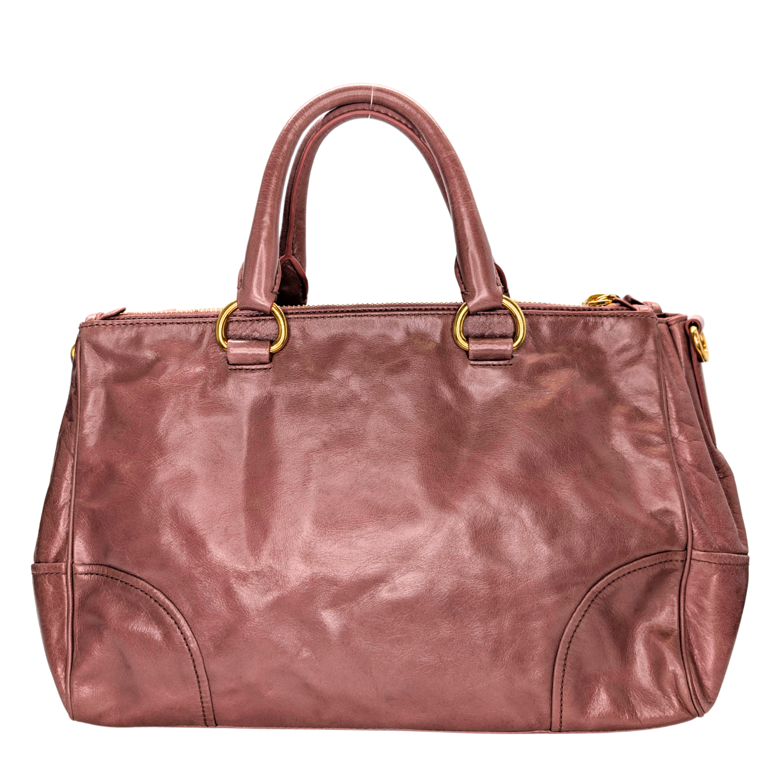 Prada Vitello Shine Shopping Tote Bag Dusky Rose