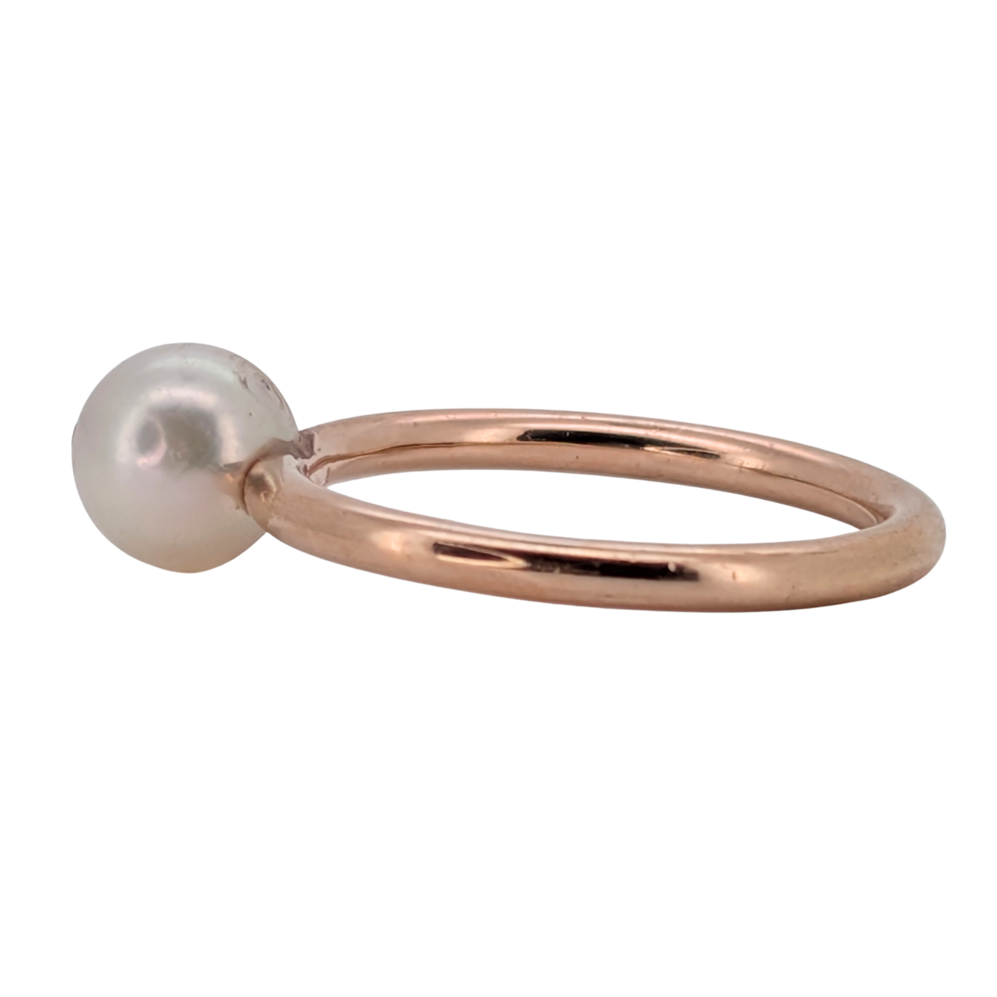 18K Rose Gold South Sea Pearl Diamond Ring