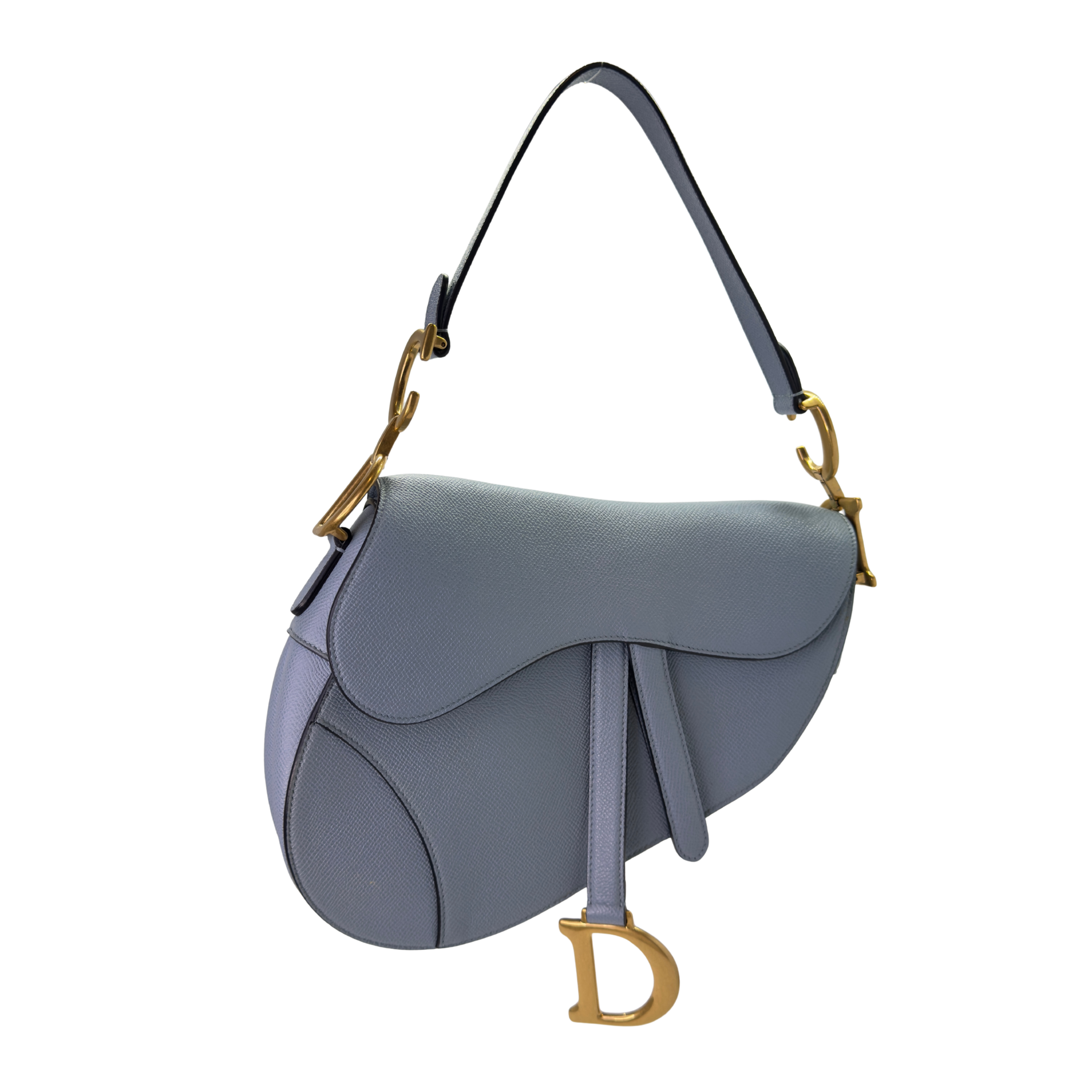 Dior Saddle Grained Calfskin Medium Handbag Blue