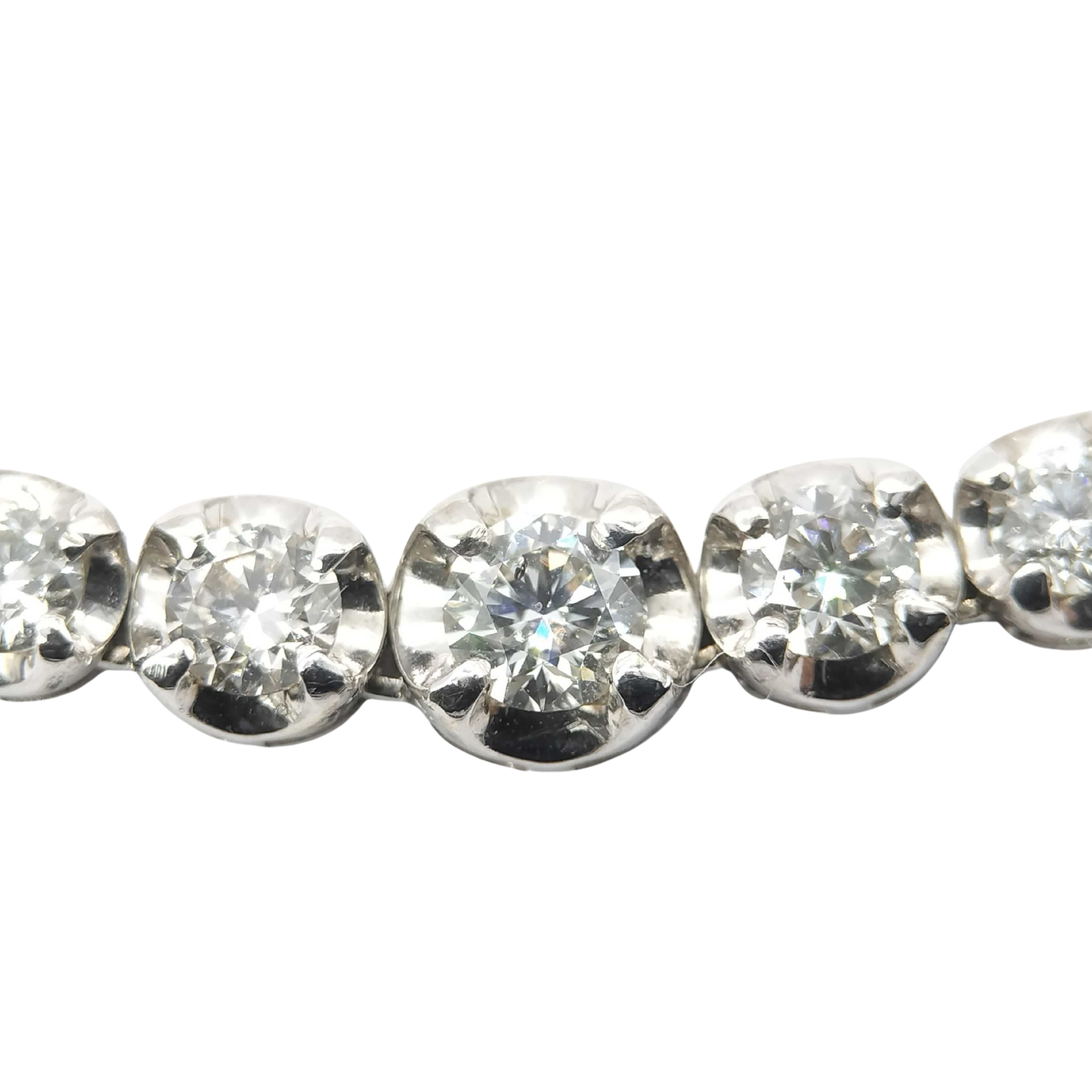 5.00Ct Natural Diamond Tennis Necklace In 18K White Gold