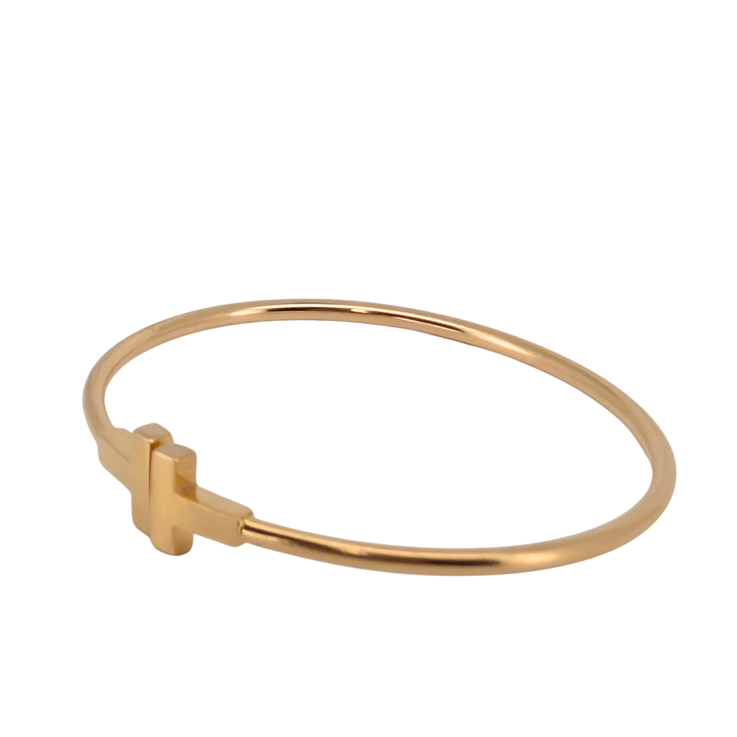 Tiffany & Co 18k Gold T Wire Bracelet Small