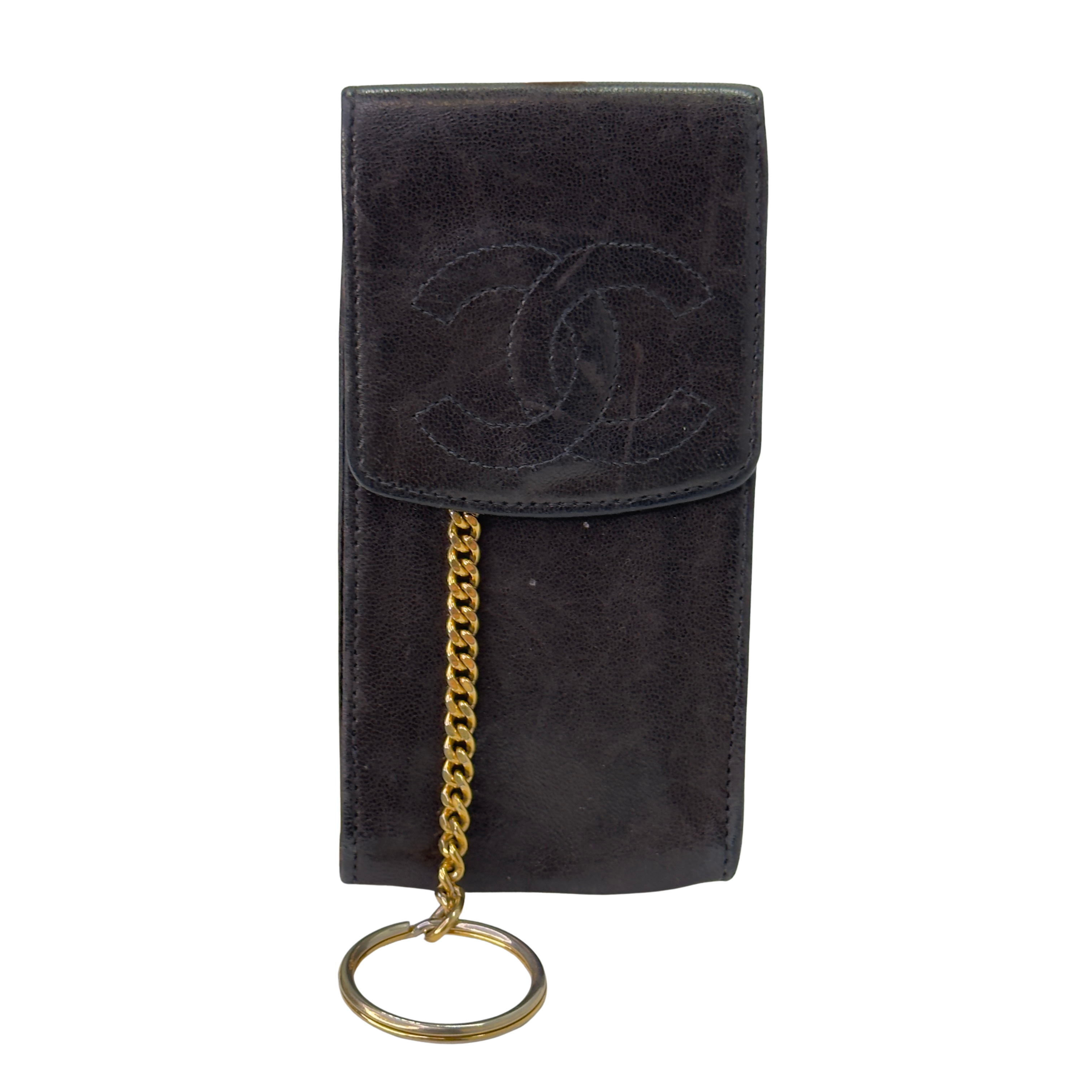 Chanel Cigarette Pouch Leather Black