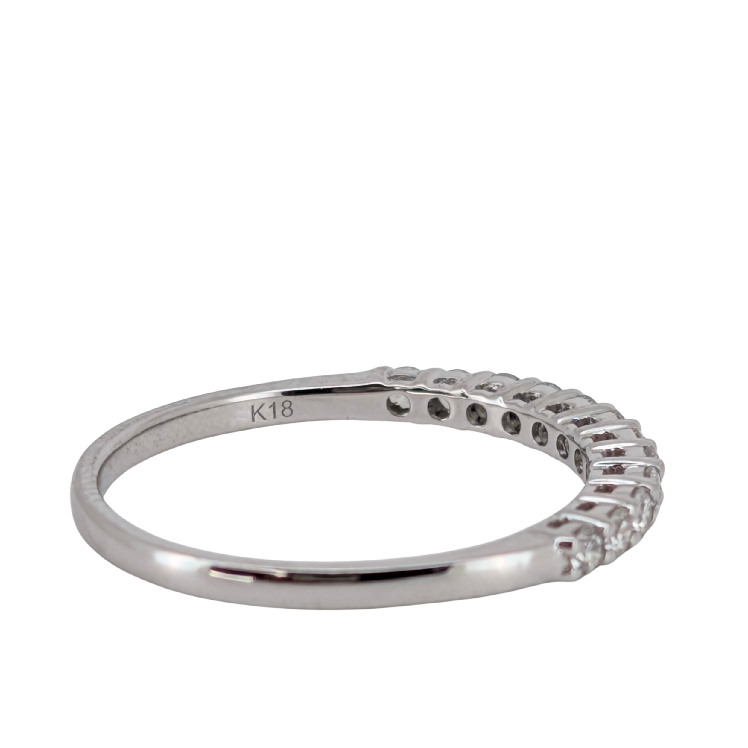0.30Ct Natural Diamond Half Eternity Ring In 18K White Gold