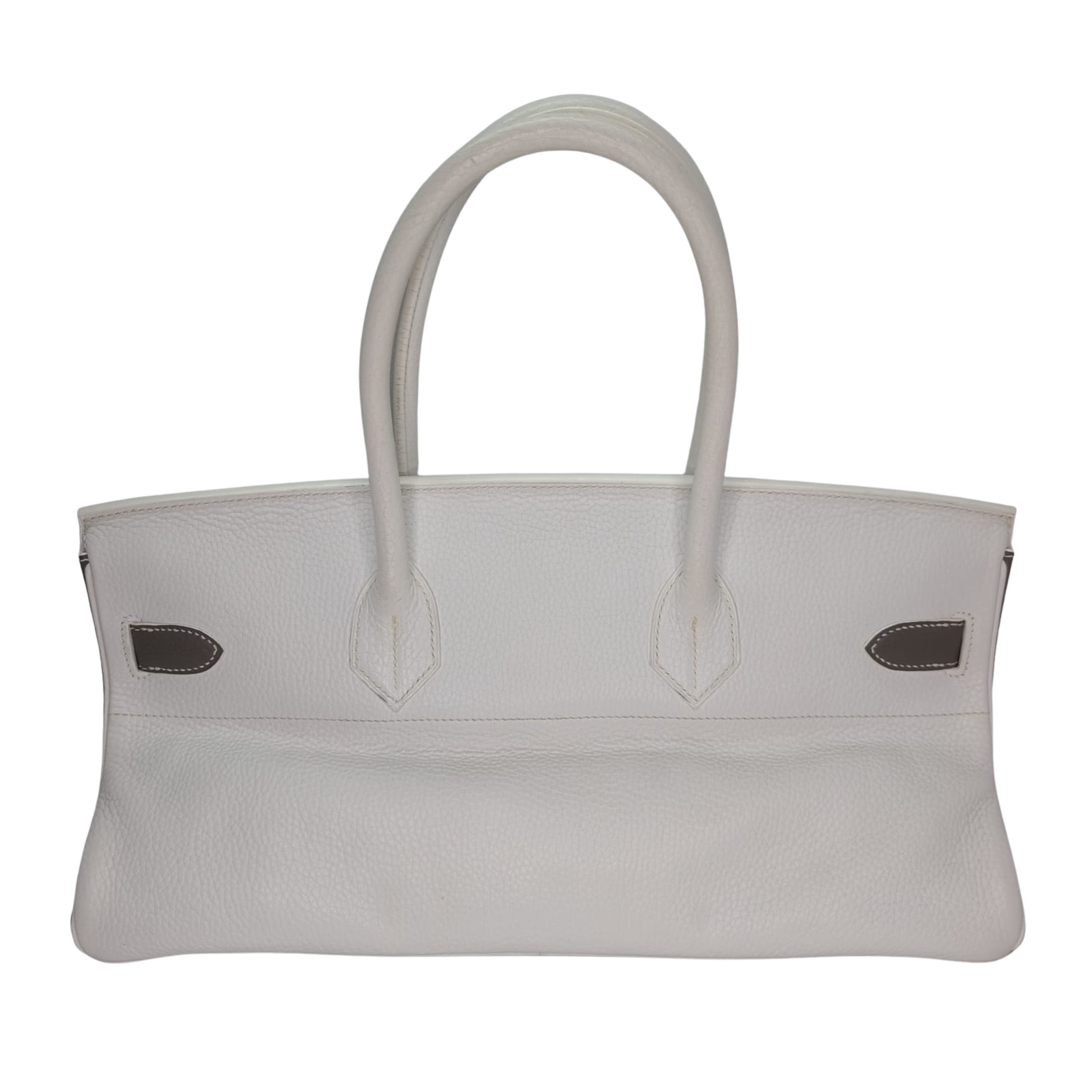 Hermès Birkin Shoulder 42 White Etoupe Clemence Palladium Hardware □J Stamp