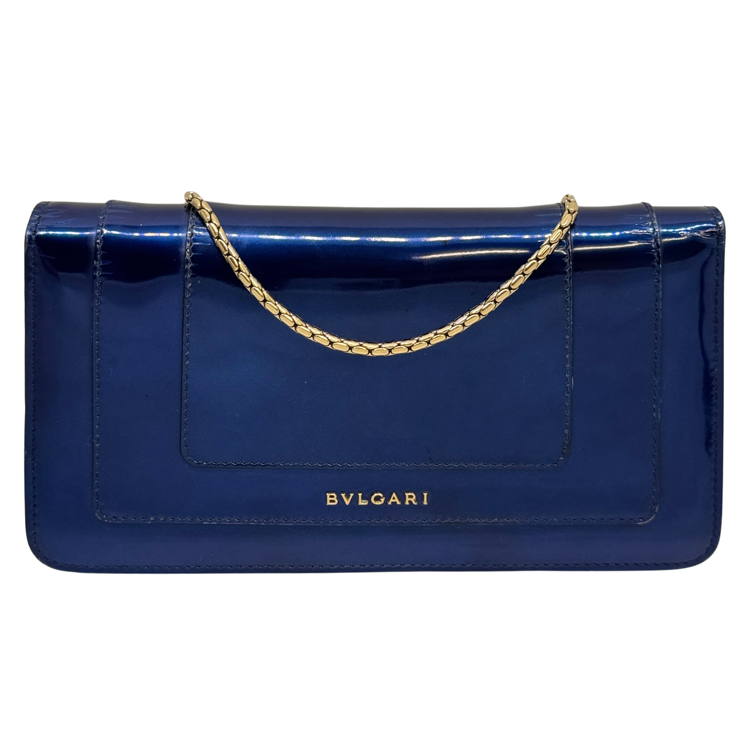 Bvlgari Serpenti Forever Chain Crossbody Bag Navy Blue