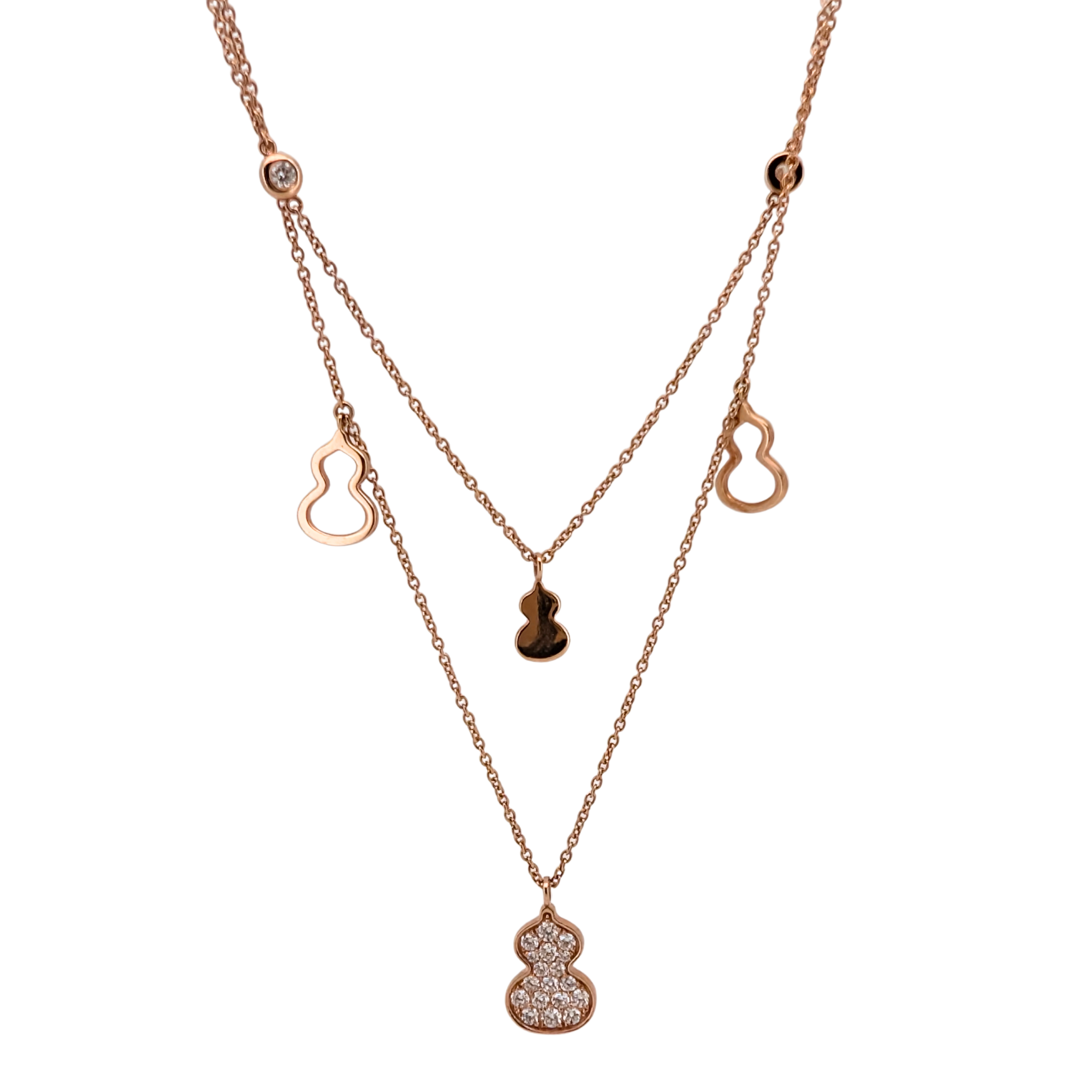 Qeelin Wulu Petite Diamond 18K Rose Gold Necklace