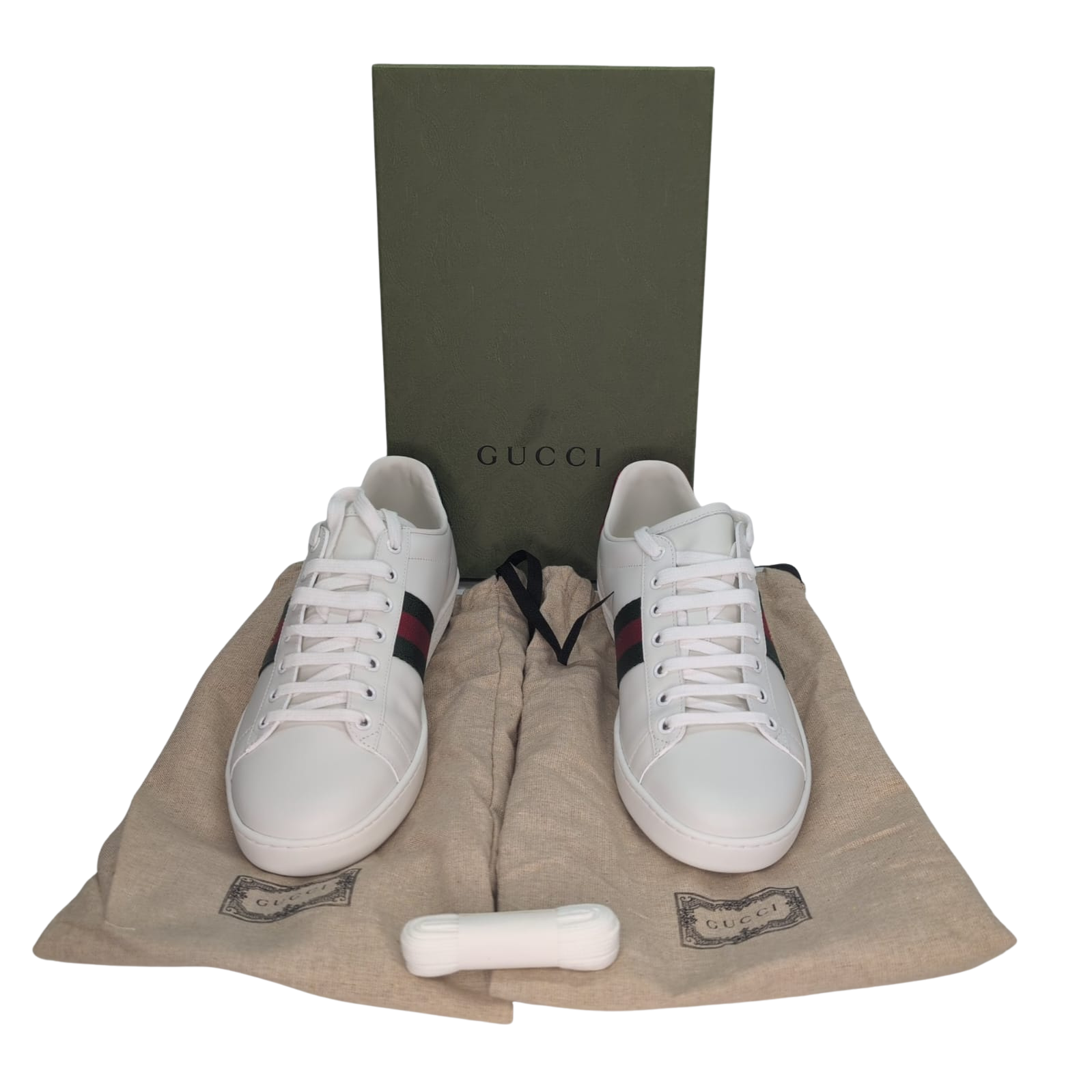 Gucci Ace Sneakers With Bae White 40.5