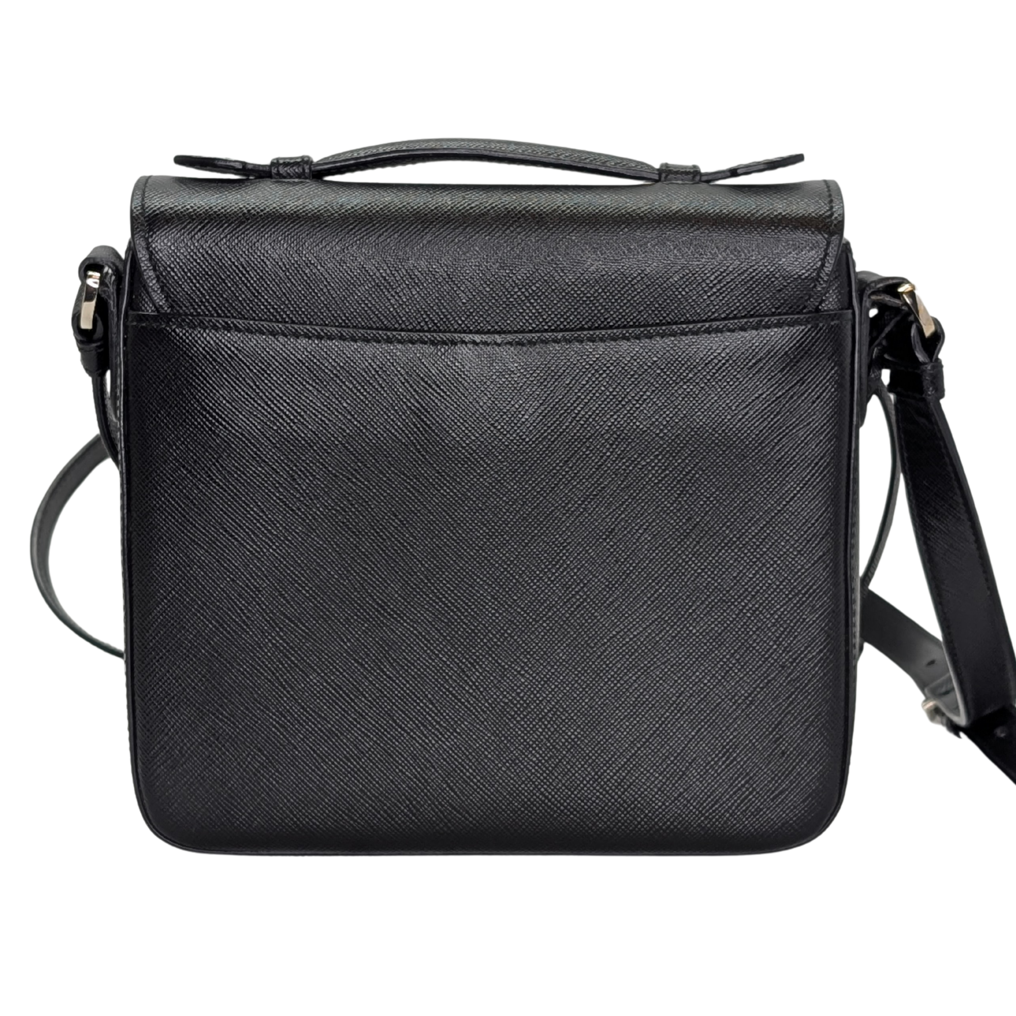 Prada Saffiano Lux Crossbody Bag Black
