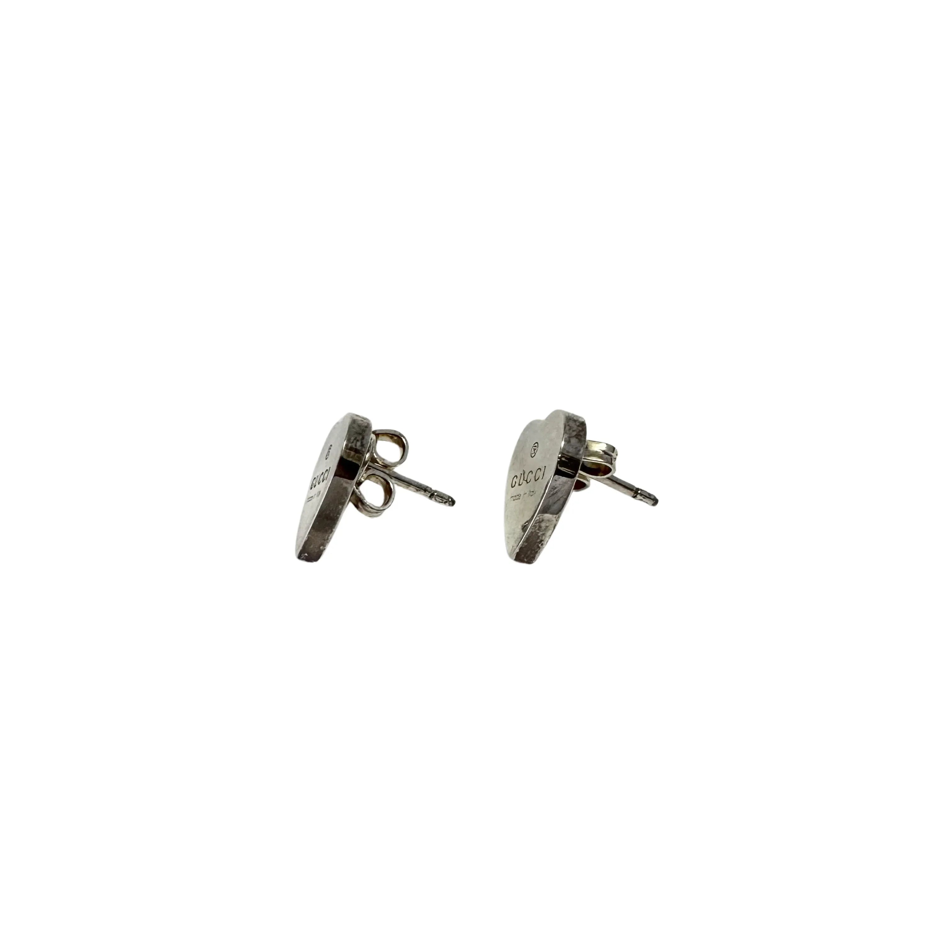 Gucci Heart Stud Earrings 925 Sterling Silver