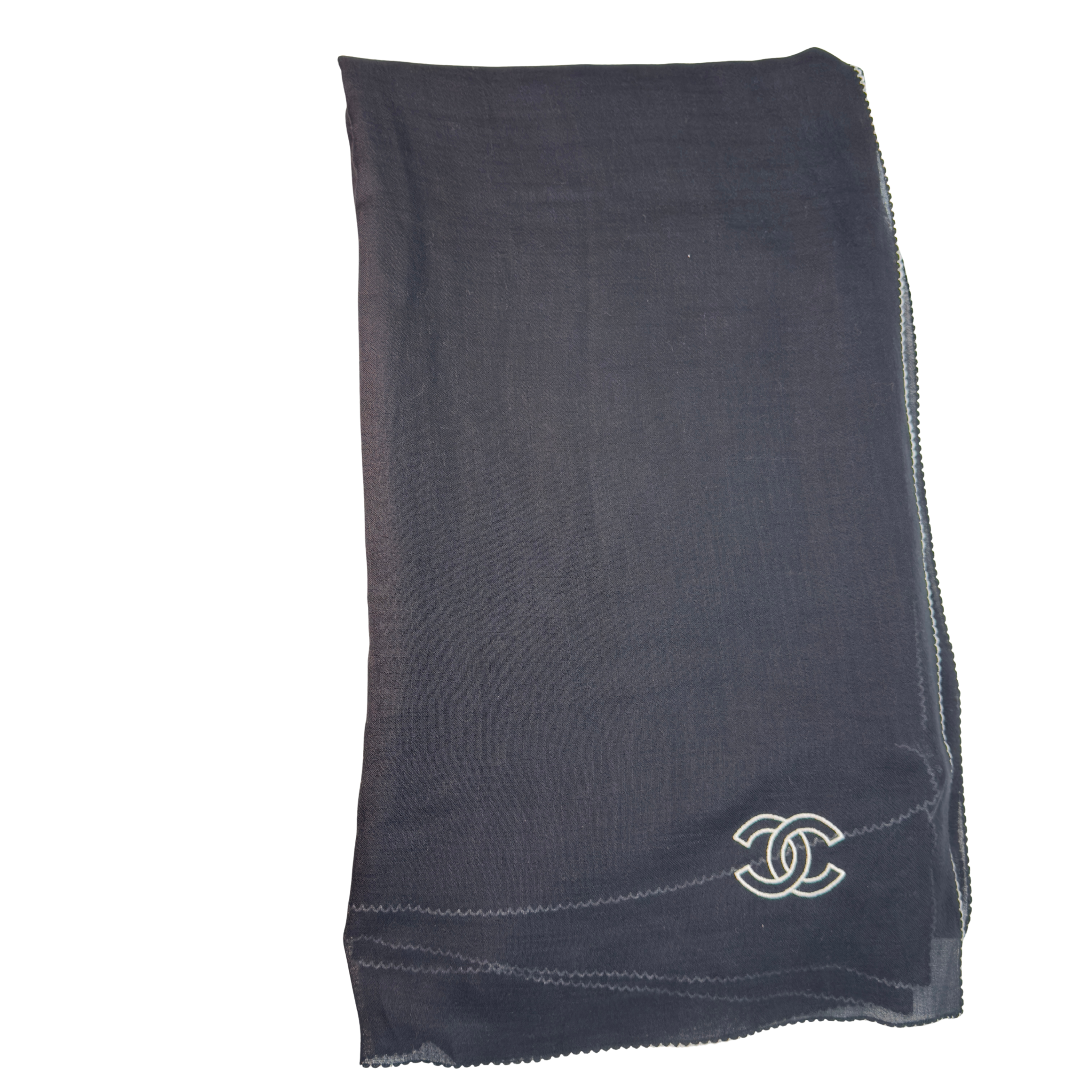 Chanel Cashmere Scarf Black