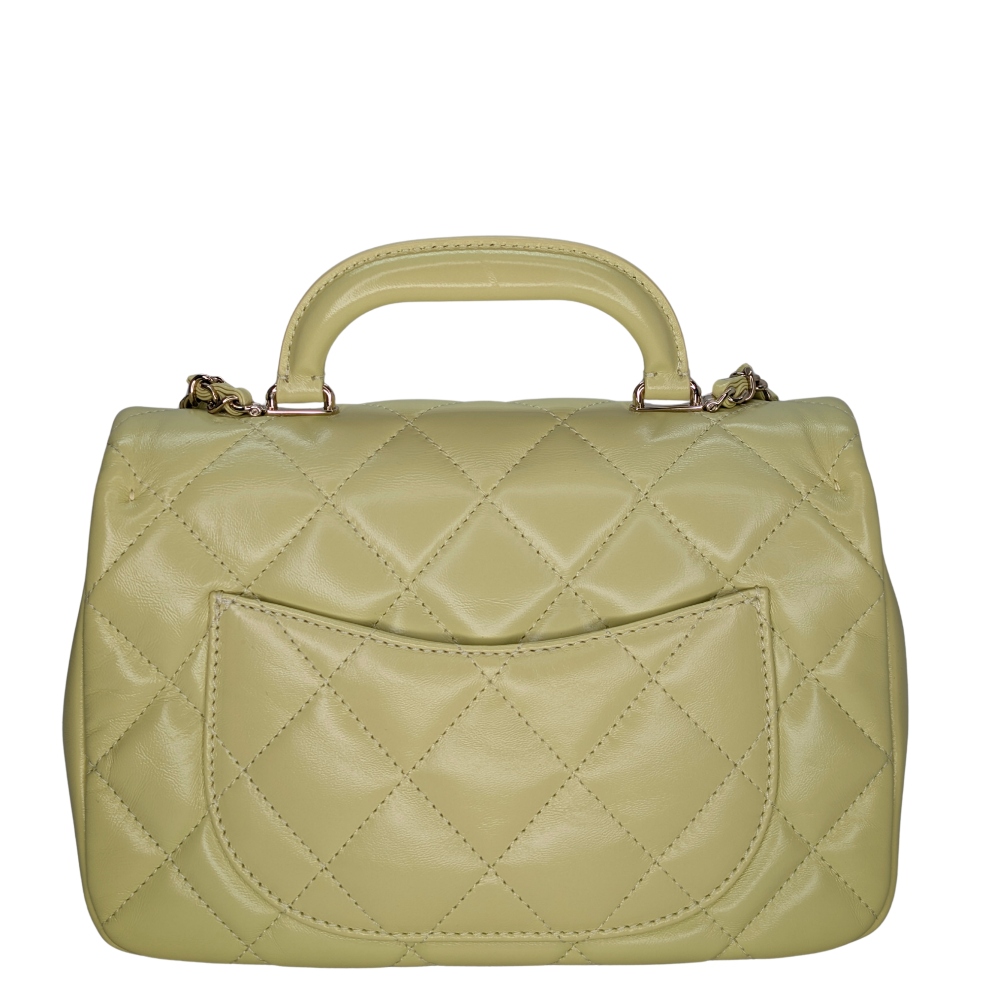 Chanel Mini Rectangular Top Handle Flap Bag Yellow