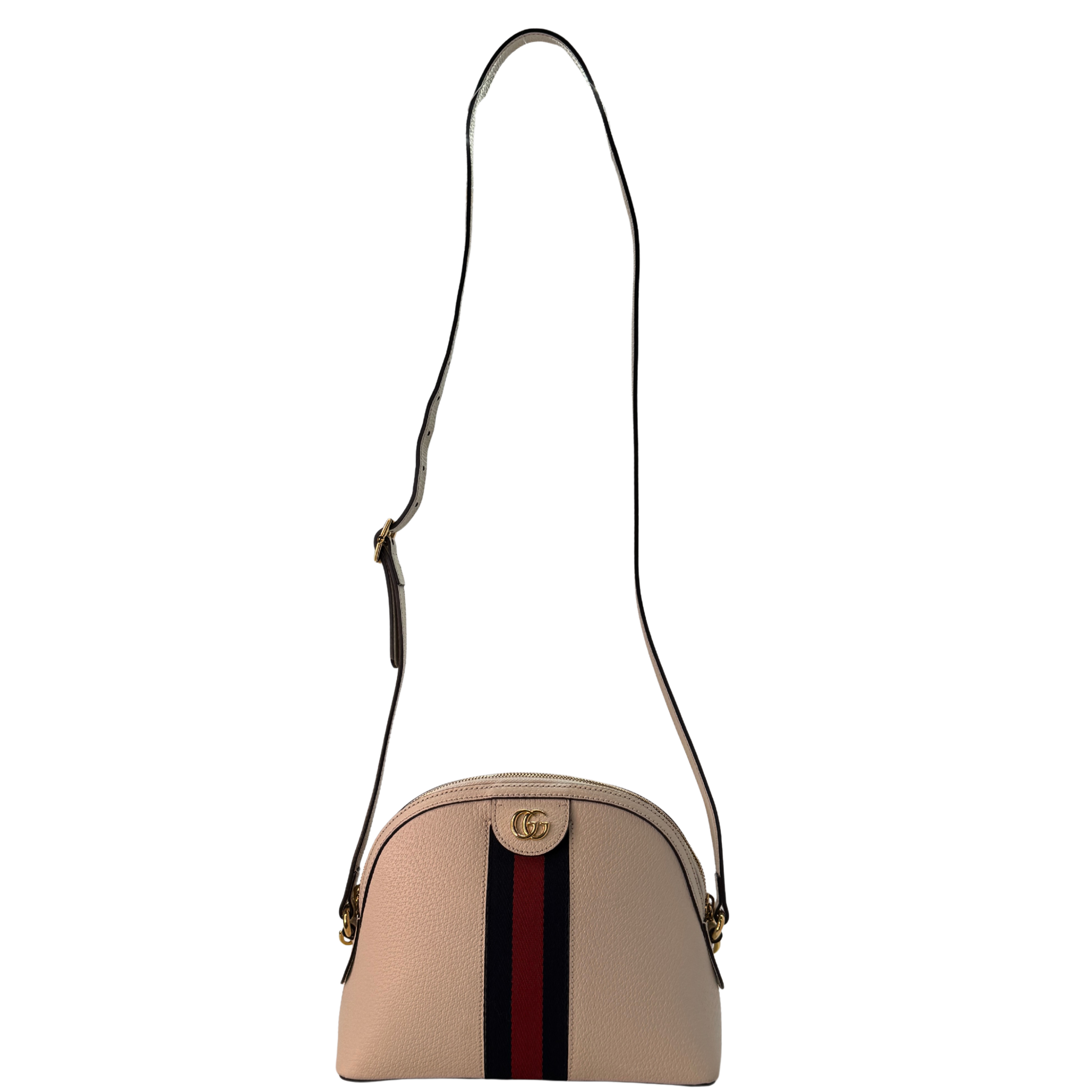 Gucci Textured Dollar Small Ophidia Dome Shoulder Bag Beige
